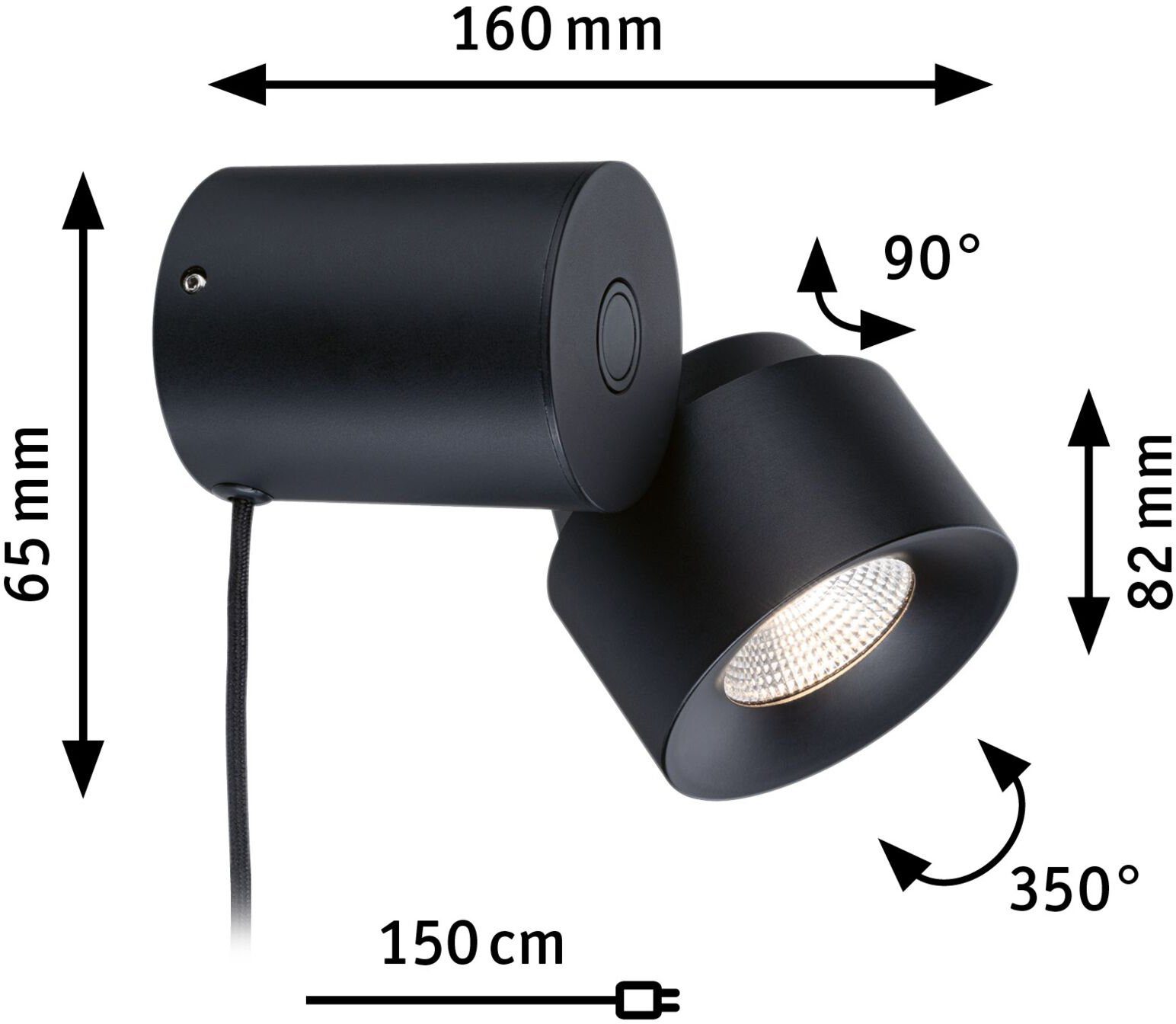 Paulmann Tischleuchte Puric Pane, dimmbar Warmweiß, fest LED integriert, 3-Step