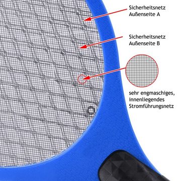 monzana Fliegenwedler, 3x Elektrische Fliegenklatsche Doppeltes Sicherheitsnetz