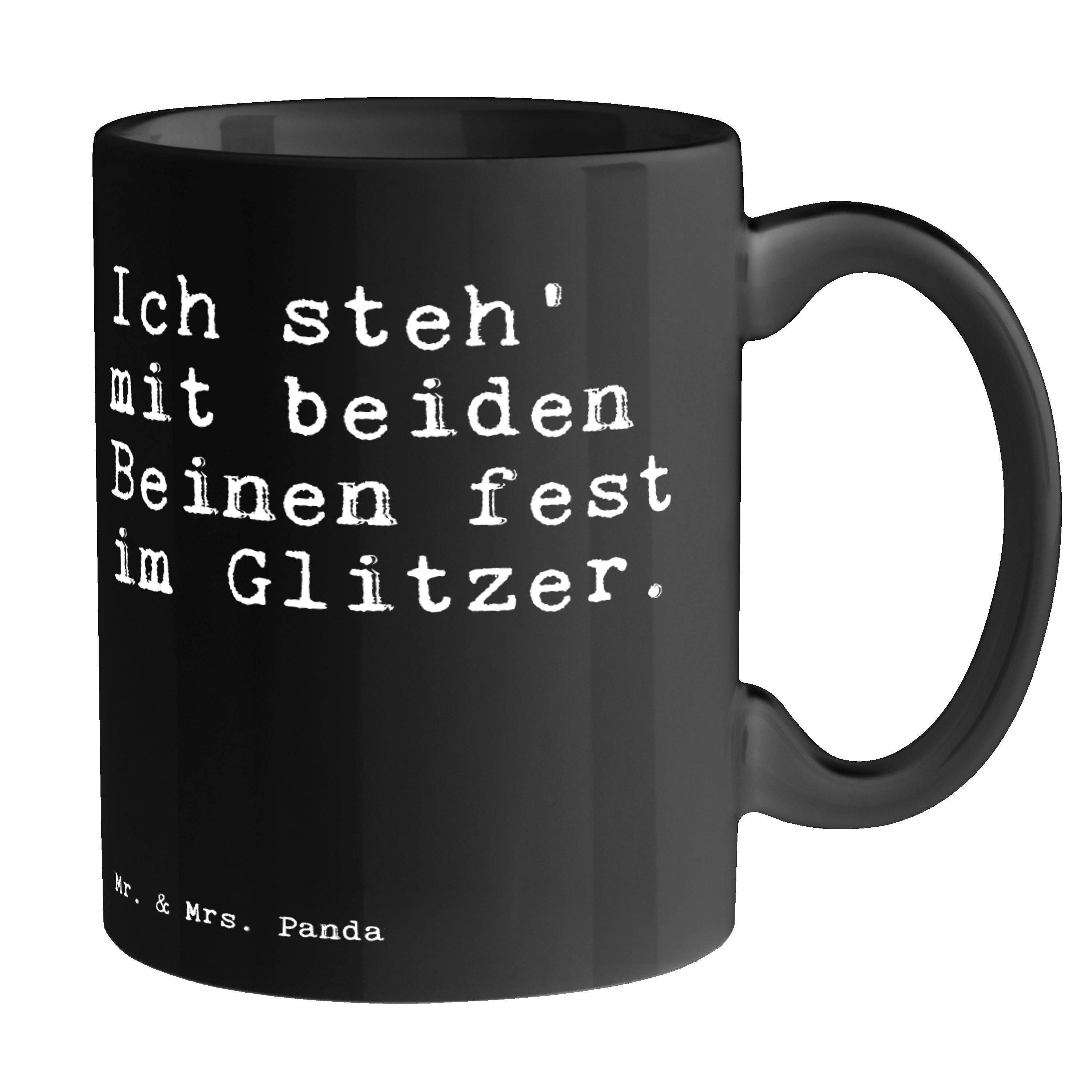 Mr. & Mrs. Panda Tasse - Kaffeet, Geschenk, Spruch, steh' Keramik witzig, Schwarz - Ich beiden... Schwarz mit