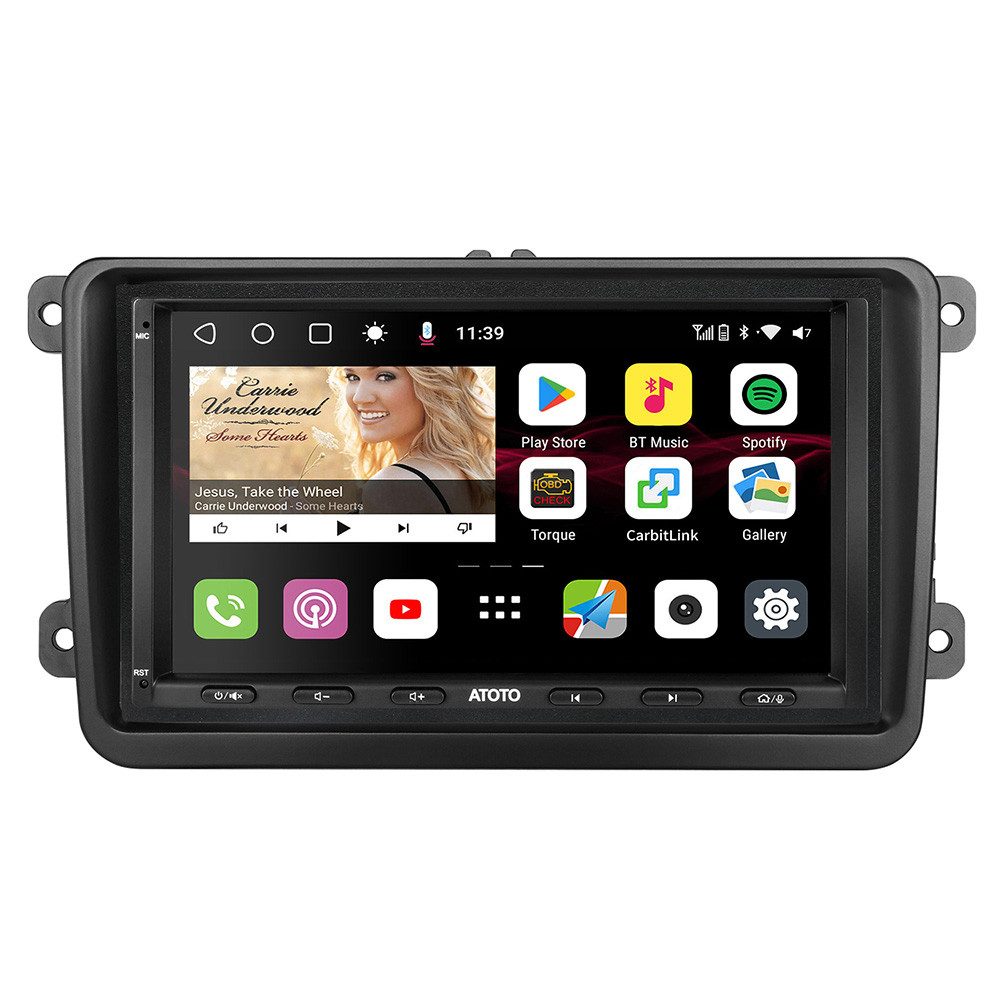 Atoto S8 Gen2 VW/Skoda OEM-Style Radio mit QLED & Wireless CarPlay Autoradio (100 W, Universal-Doppel-DIN-Autoradio mit 7-Zoll-Display)