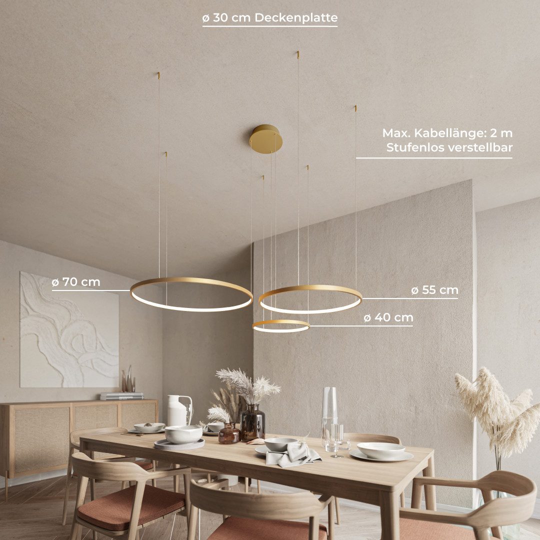 Neona LED Deckenleuchte CAECILIA Gold, Dimmbar günstig online kaufen
