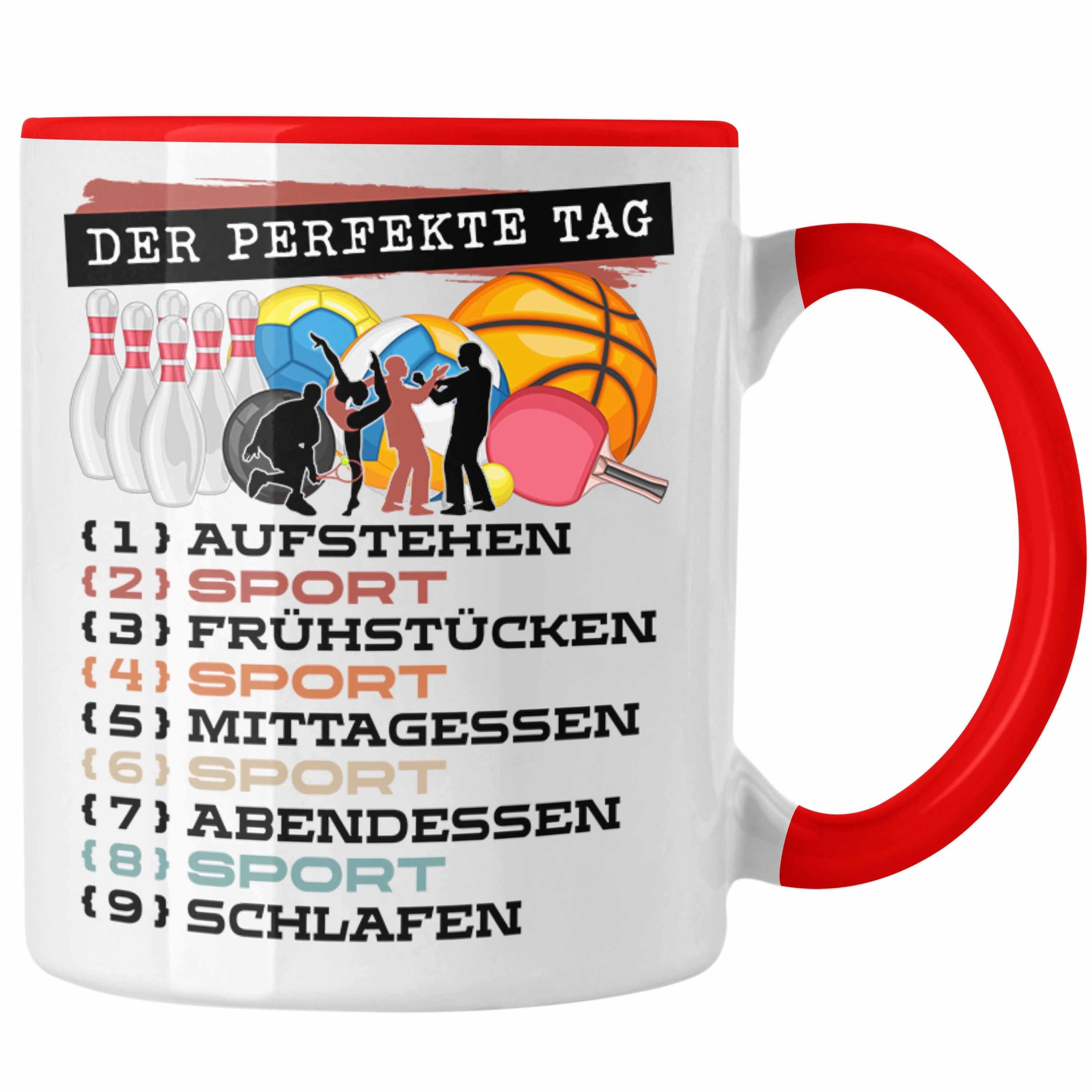 Trendation Tasse Trendation - Sportler Tasse Geschenk für Ballsportler Spruch Der Perfe Rot