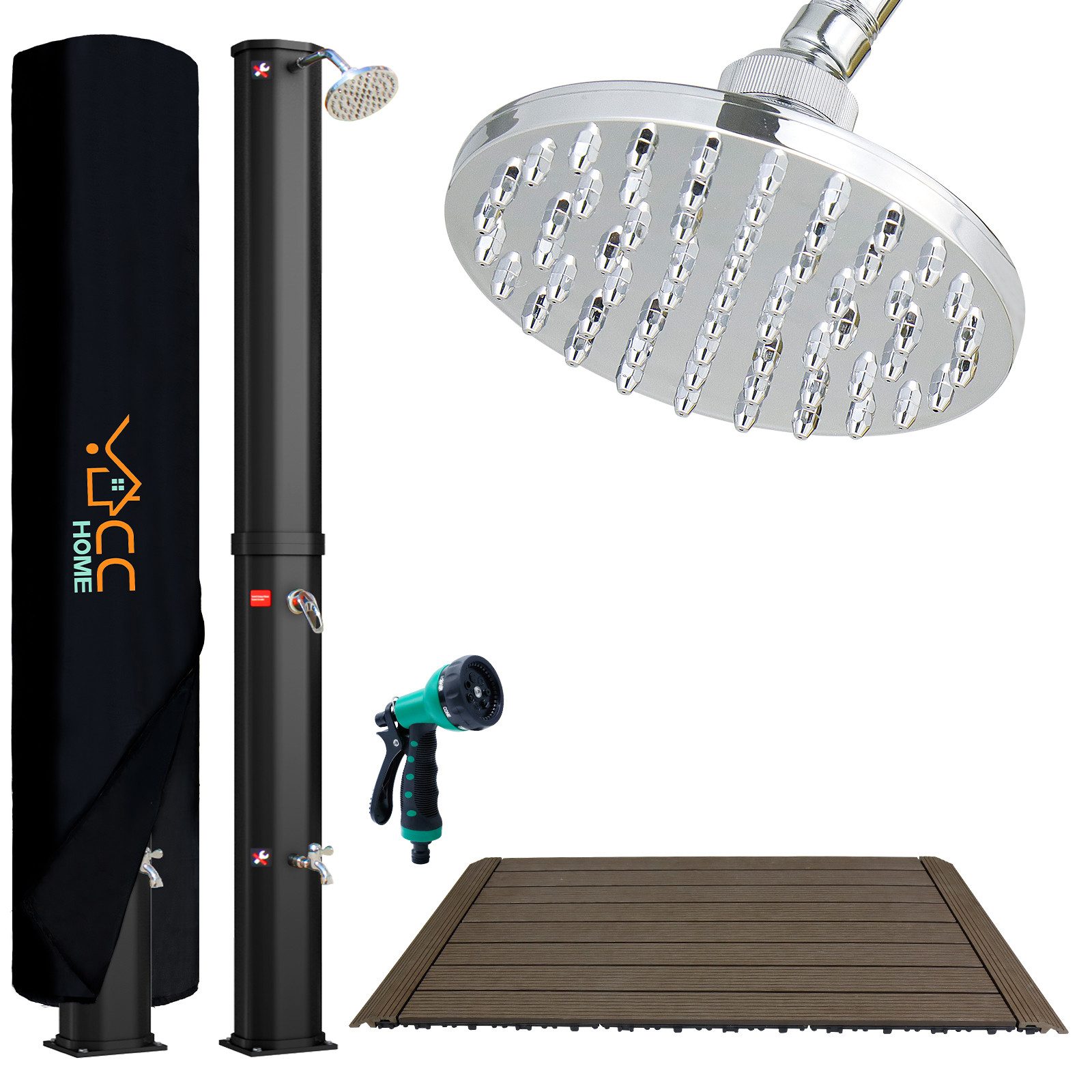 CCLIFE Gartendusche Solardusche 35L 40L 60L mit WPC-Bodenplatte und Handbra günstig online kaufen