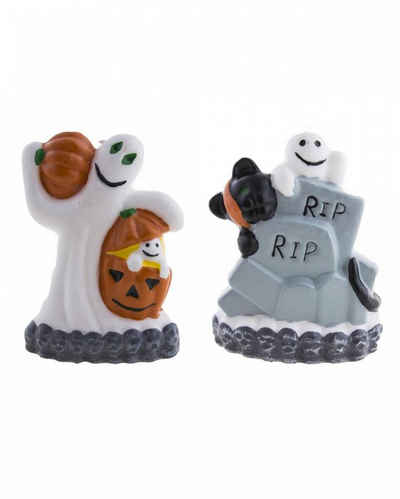 Horror-Shop Kerzenständer Halloween Kerze mit Geistermotiv 13,5 cm