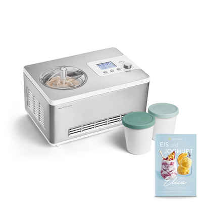 Springlane Eismaschine Elisa, 2-in-1 Eismaschine und Joghurtbereiter, 180 W, Eiscrememaschine & Joghurtbereiter + zwei Eisbehälter Türkis 1L