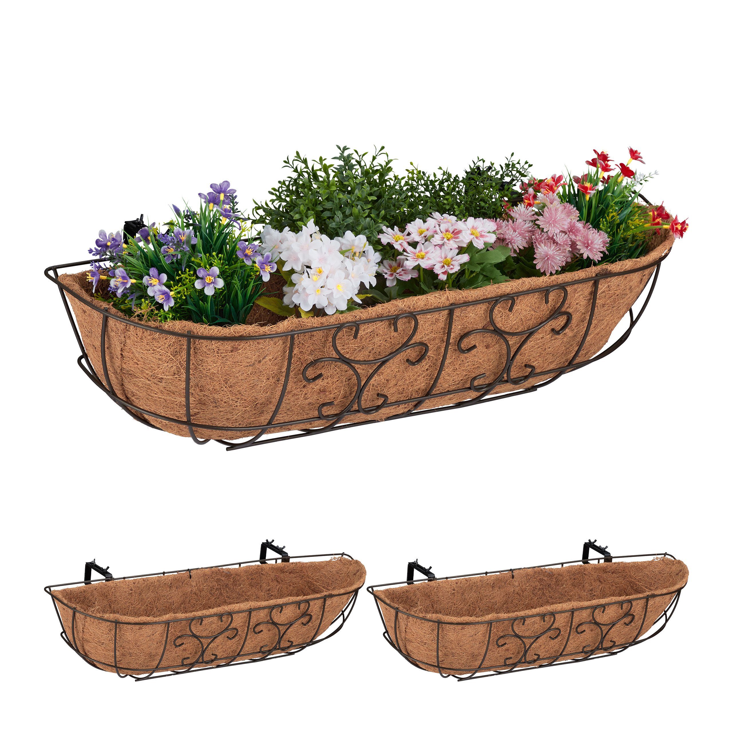 relaxdays Pflanzkübel Blumenkasten Balkon 3er Set günstig online kaufen