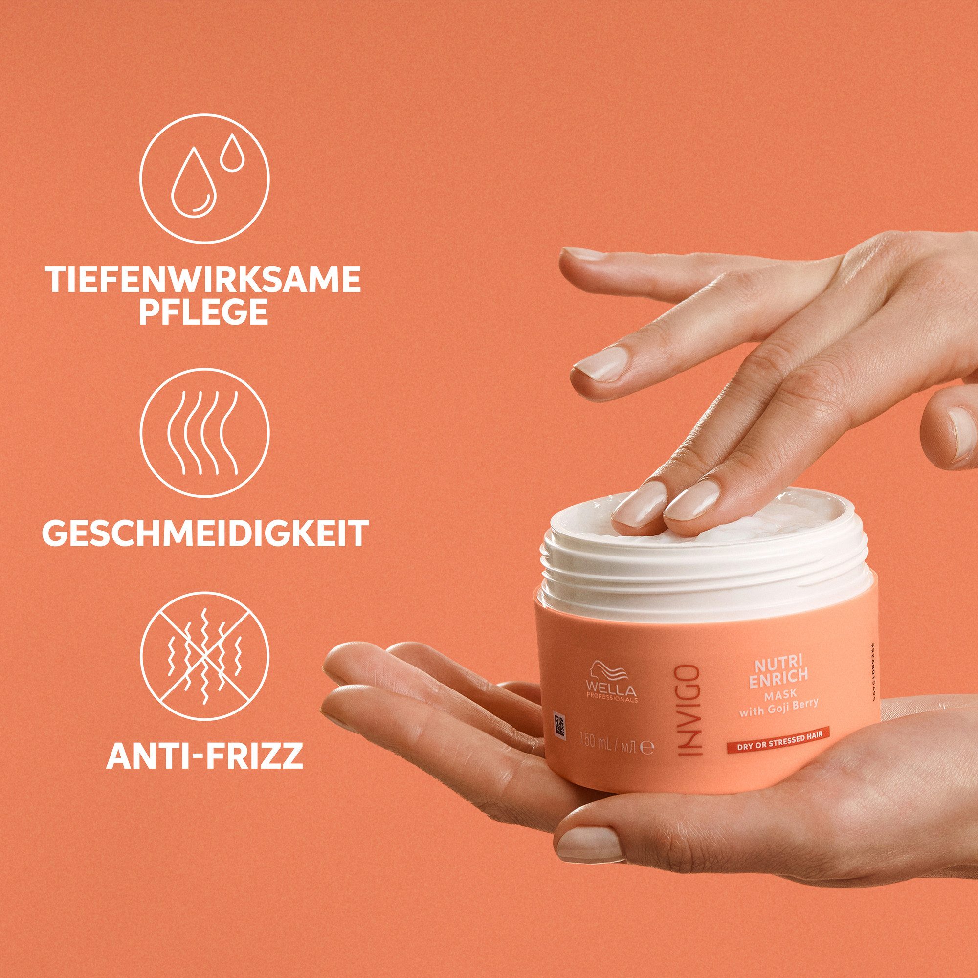 Wella Professionals Haarmaske INVIGO NUTRI-ENRICH DEEP NOURISHING MASKE, Anti-Frizz-Effekt, feuchtigkeitsspendend, für strapaziertes Haar
