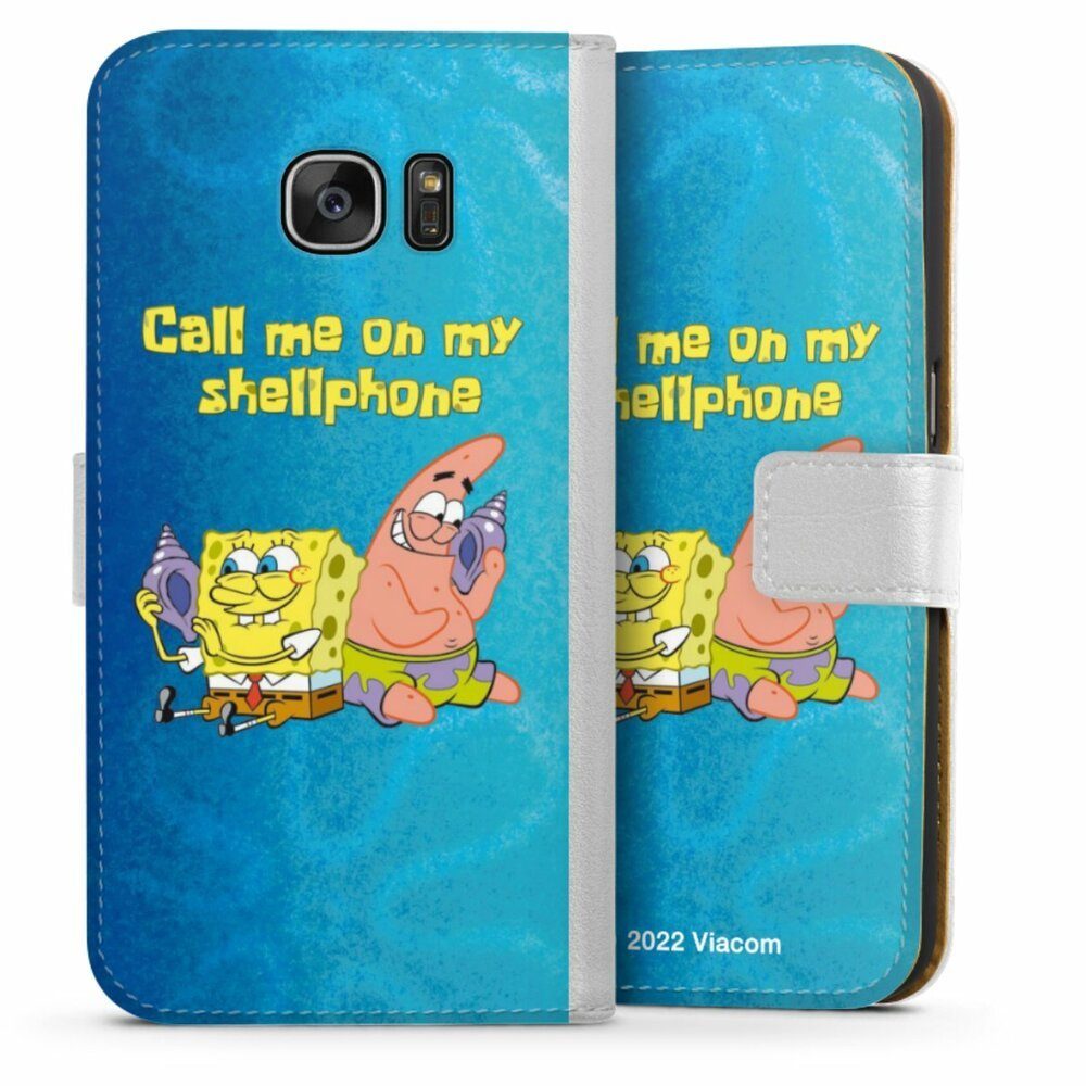 DeinDesign Handyhülle Patrick Star Spongebob Schwammkopf Serienmotiv, Samsung Galaxy S7 Hülle Handy Flip Case Wallet Cover Handytasche Leder