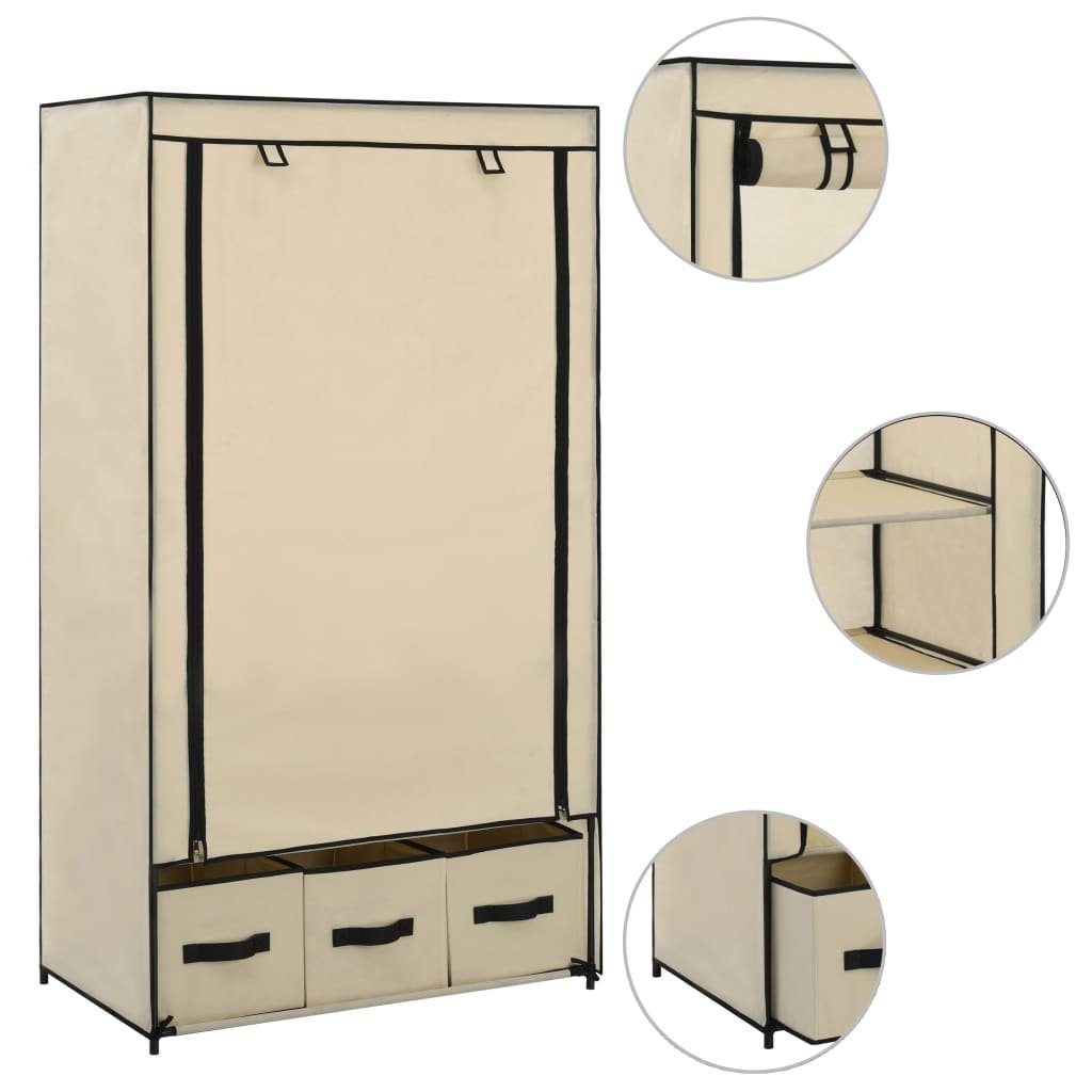 furnicato Kleiderschrank Creme 87 x 49 günstig online kaufen