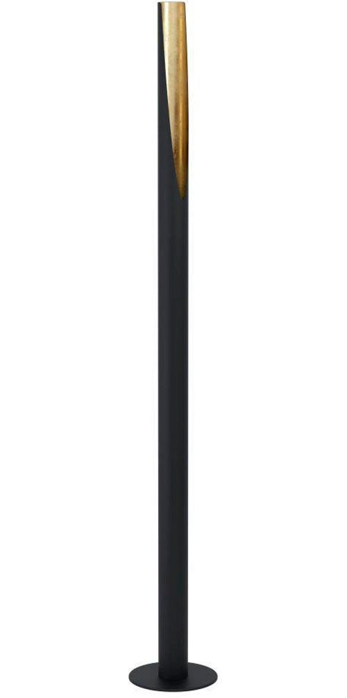 EGLO LED Stehlampe BARBOTTO, Ein-/Ausschalter, LED wechselbar, Warmweiß, Leuchte schwarz, gold / Ø6 x H137 cm / inkl. 1 x GU10 (je 4,5W)