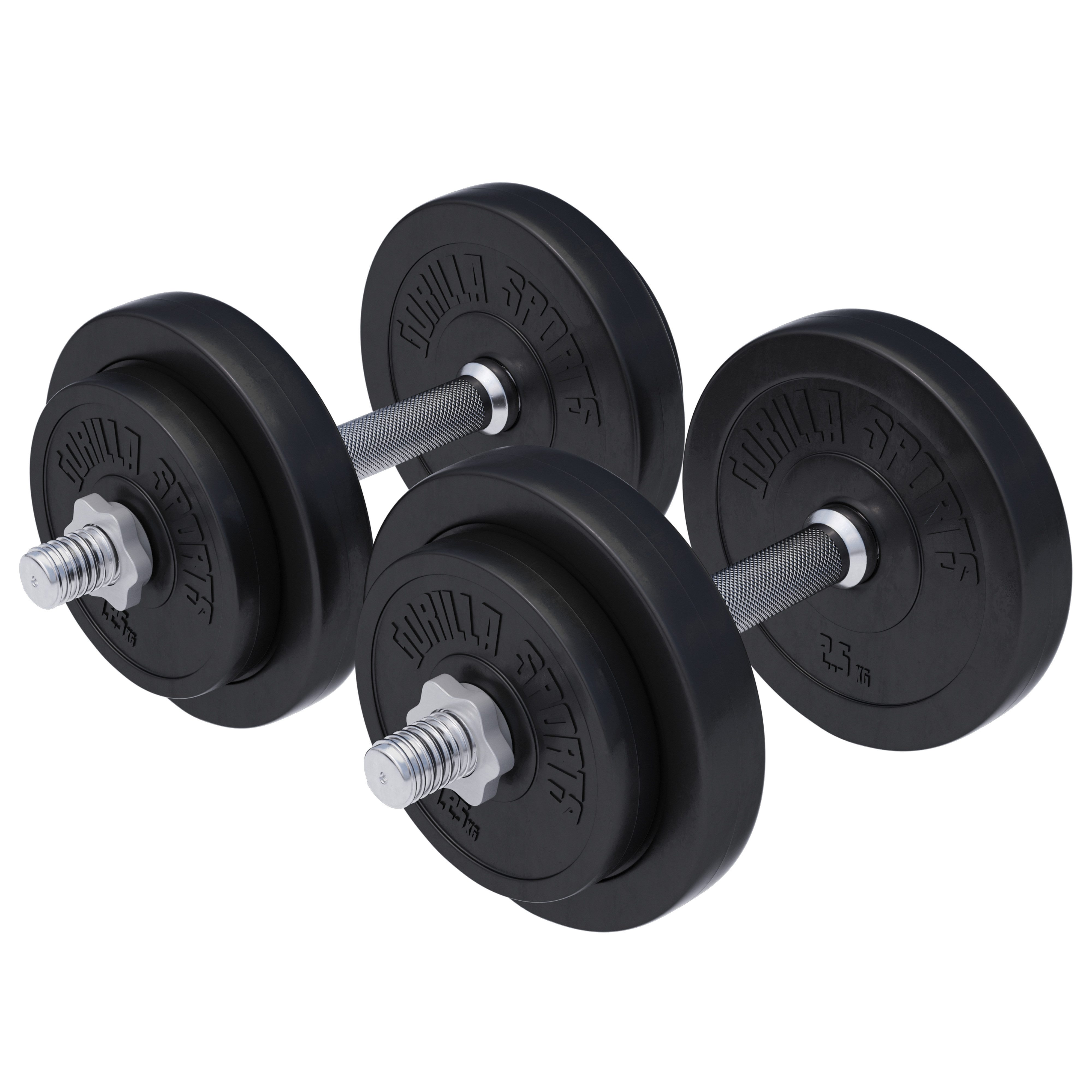 Kurzhantel 2er Set, Kurzhantelset 20kg, Ø 30mm, Gewichte Set aus Kunststof
