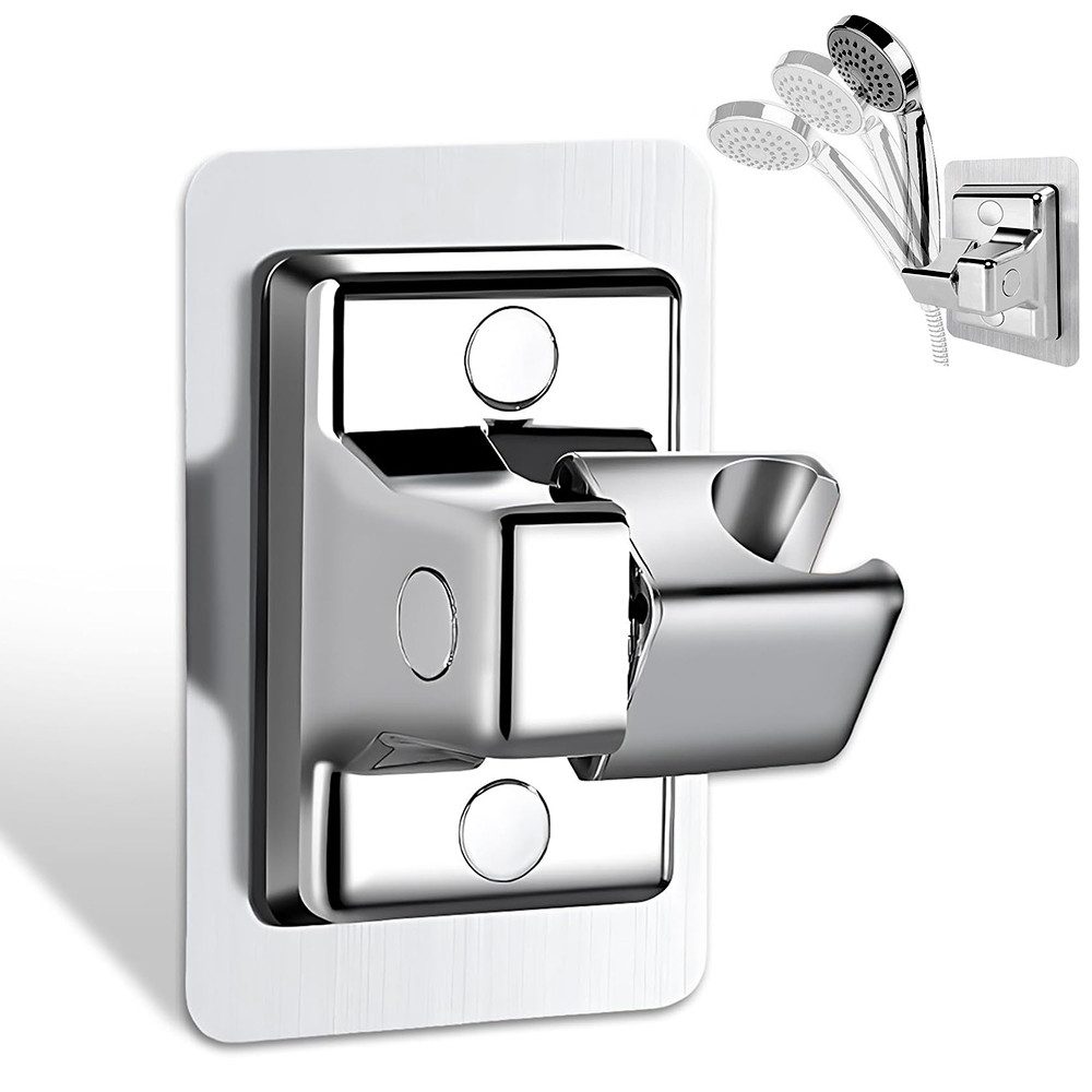 TUWENA Handbrause Duschhalterung Ohne Bohren, Universal Duschkopfhalter 360° drehbar, Verstellbarer Handbrause Halterung, Stark Haftender Duschhalterung