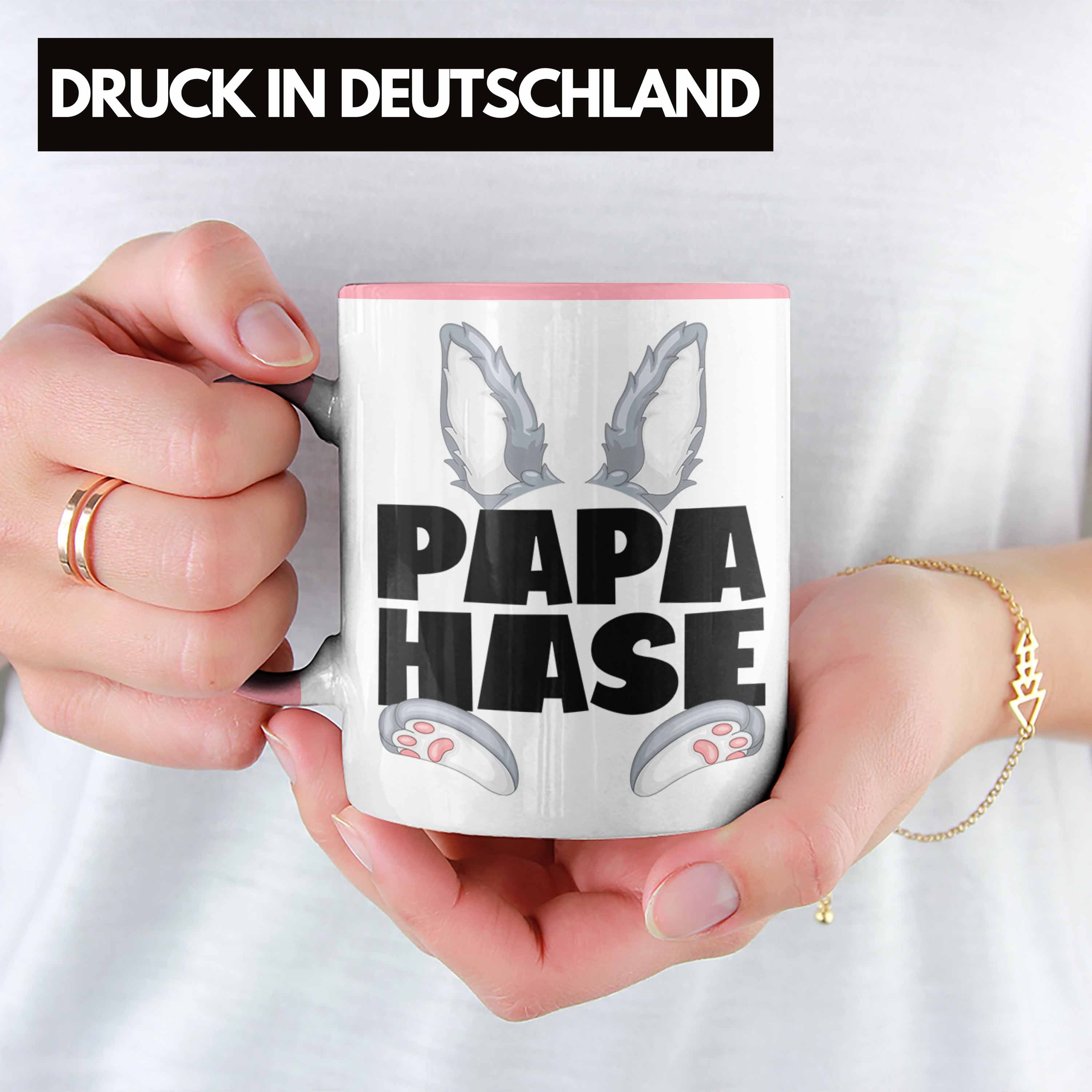 Trendation Tasse Papa Be Hasen-Vater Kaffee-Becher Tasse Geschenkidee Geschenk Hase für Rosa