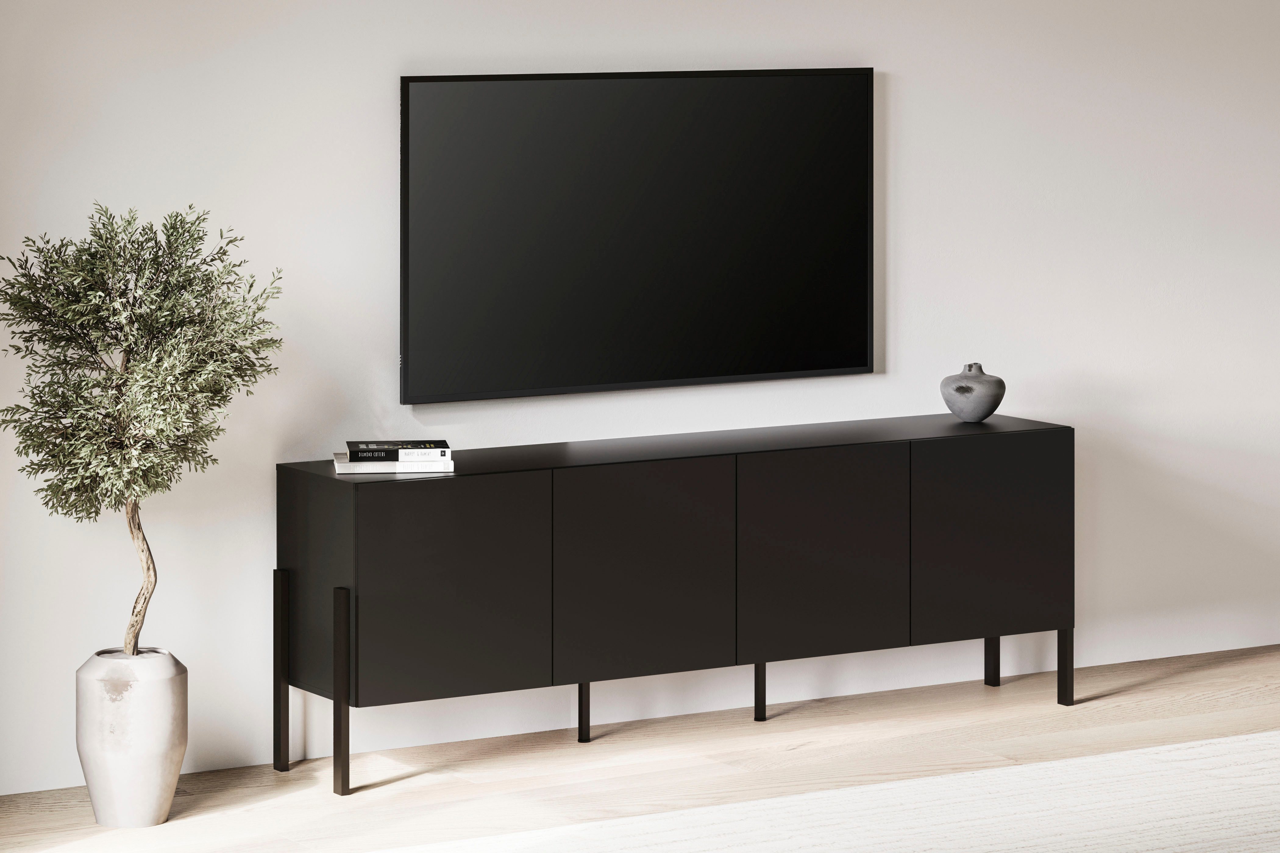 OTTO home Kommode Jukon,Breite 200 cm, moderne grifflose Kommode,4 Türen, Sideboard, Anrichte viel Stauraum, push-to-open-Funktion