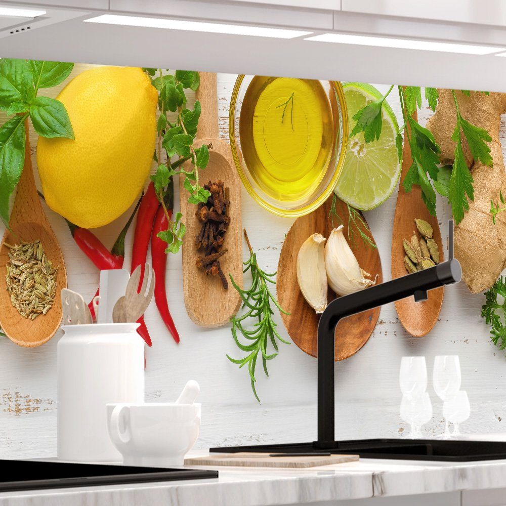 Stickerprofis Küchenrückwand »KÜCHENZAUBER«, (Premium), 1,5mm,  selbstklebend, hält auf besonders vielen Öberflächen