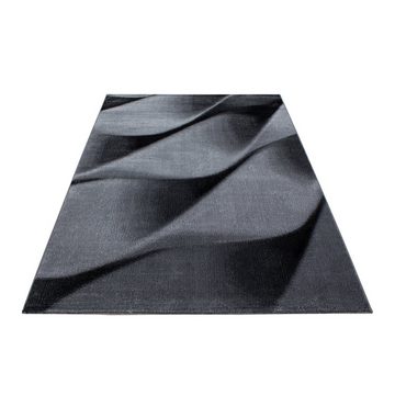 Teppich, Homtex, 80 x 150 cm, Teppich modern Designer Wohnzimmer Kariert Muster Lila, Schwarz