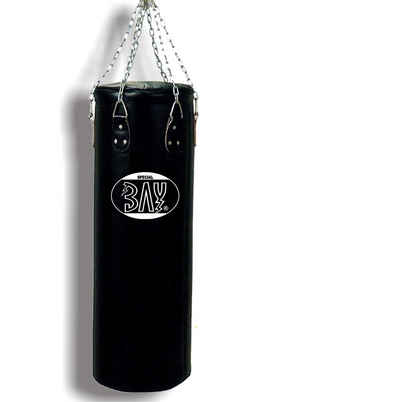BAY-Sports Boxsack Sandsack 120 x 30 cm Canvas schwarz ungefüllt groß