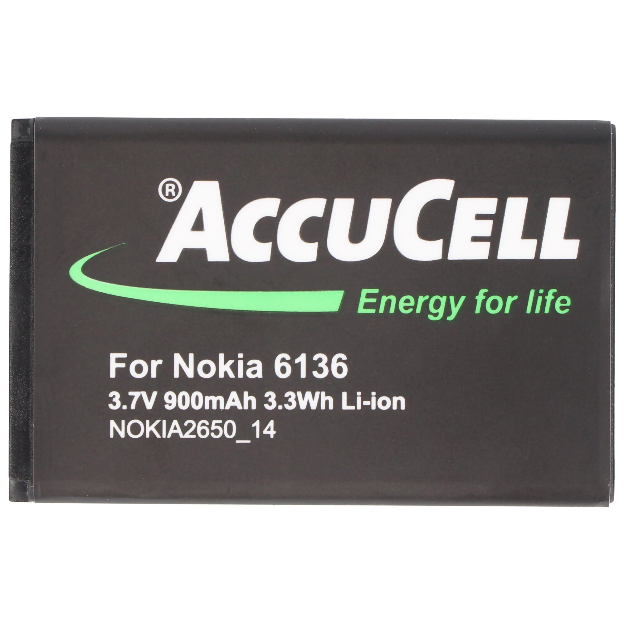 passend BL-4C Akku AccuCell 600 (3,6 V) Nokia AccuCell Akku für 6125, mAh