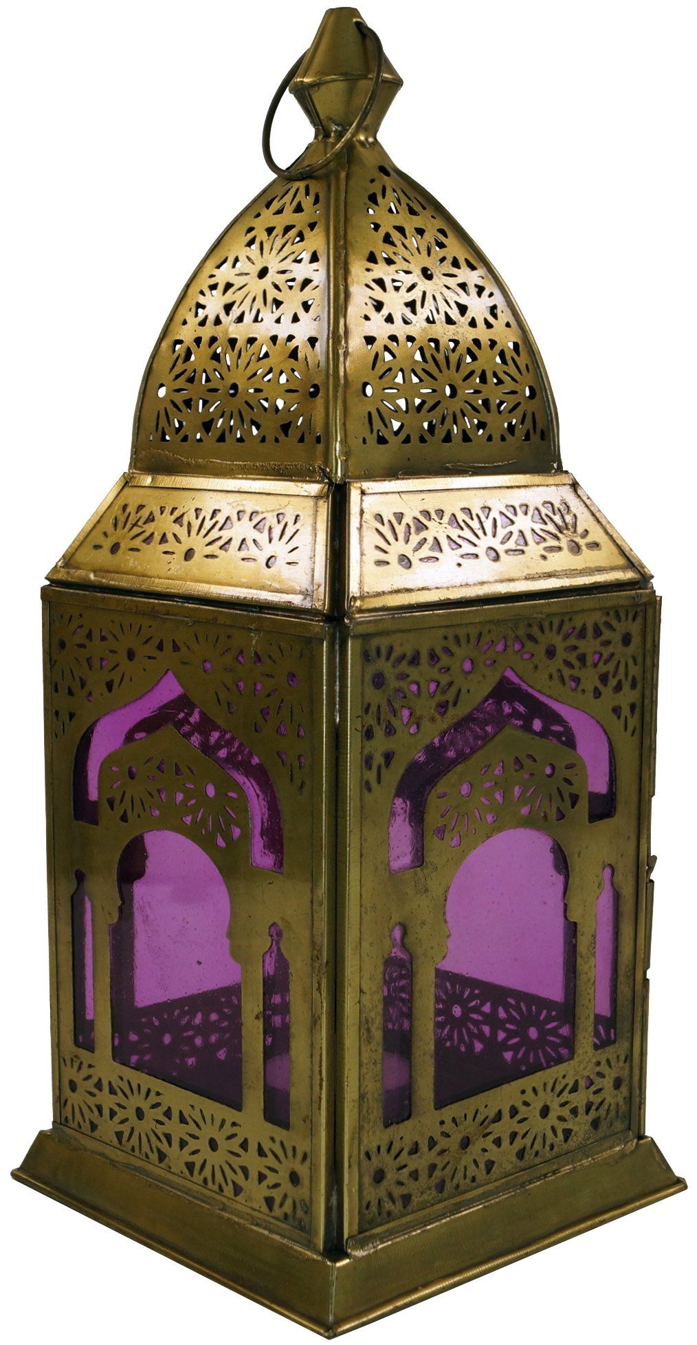 Guru-Shop Kerzenlaterne Orientalische Metall/Glas Laterne in..