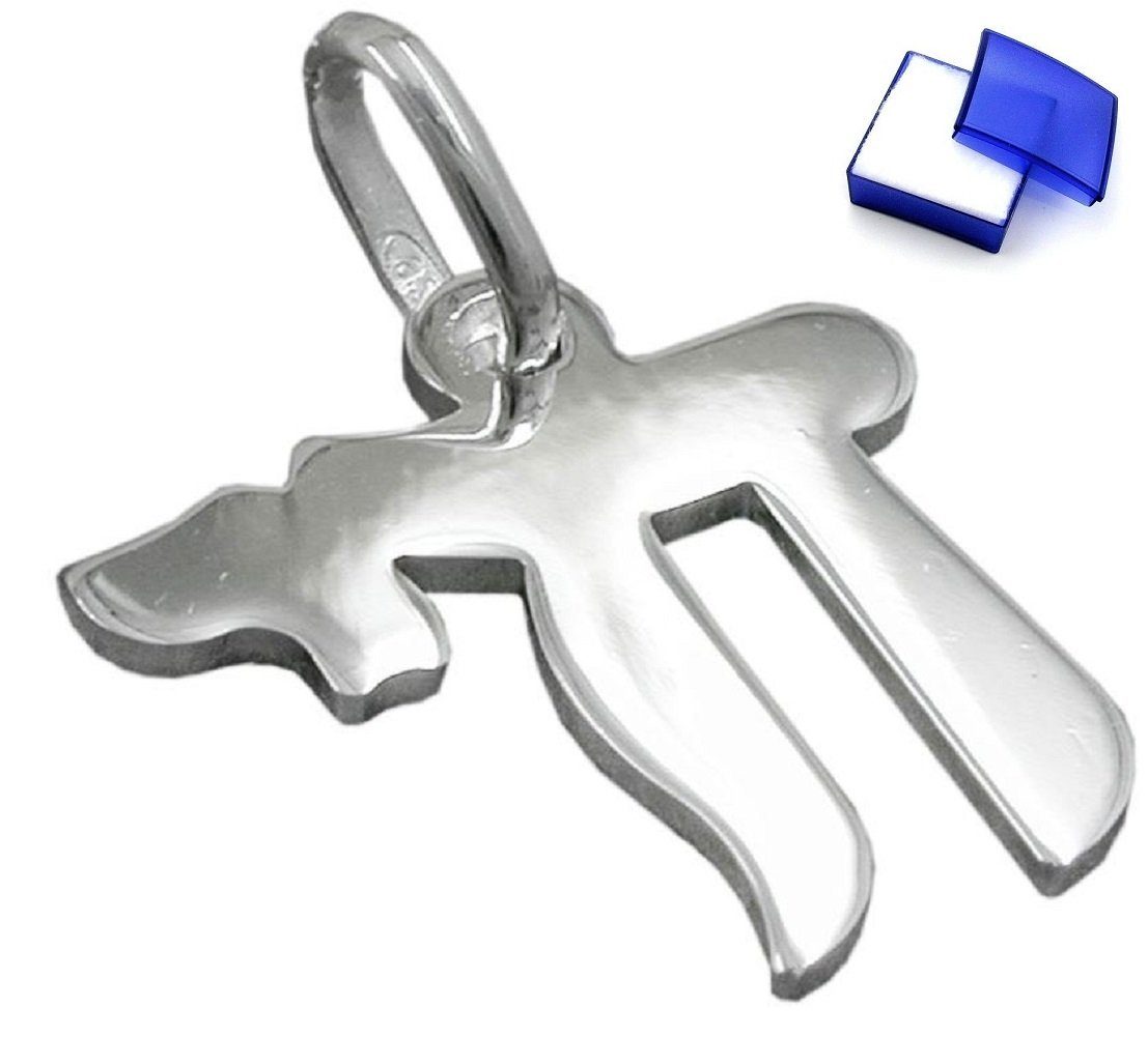 unbespielt Kettenanhänger Anhänger hebräisches Wort Chai Symbol für Leben 925 Silber, Silberschmuck für Damen und Herren