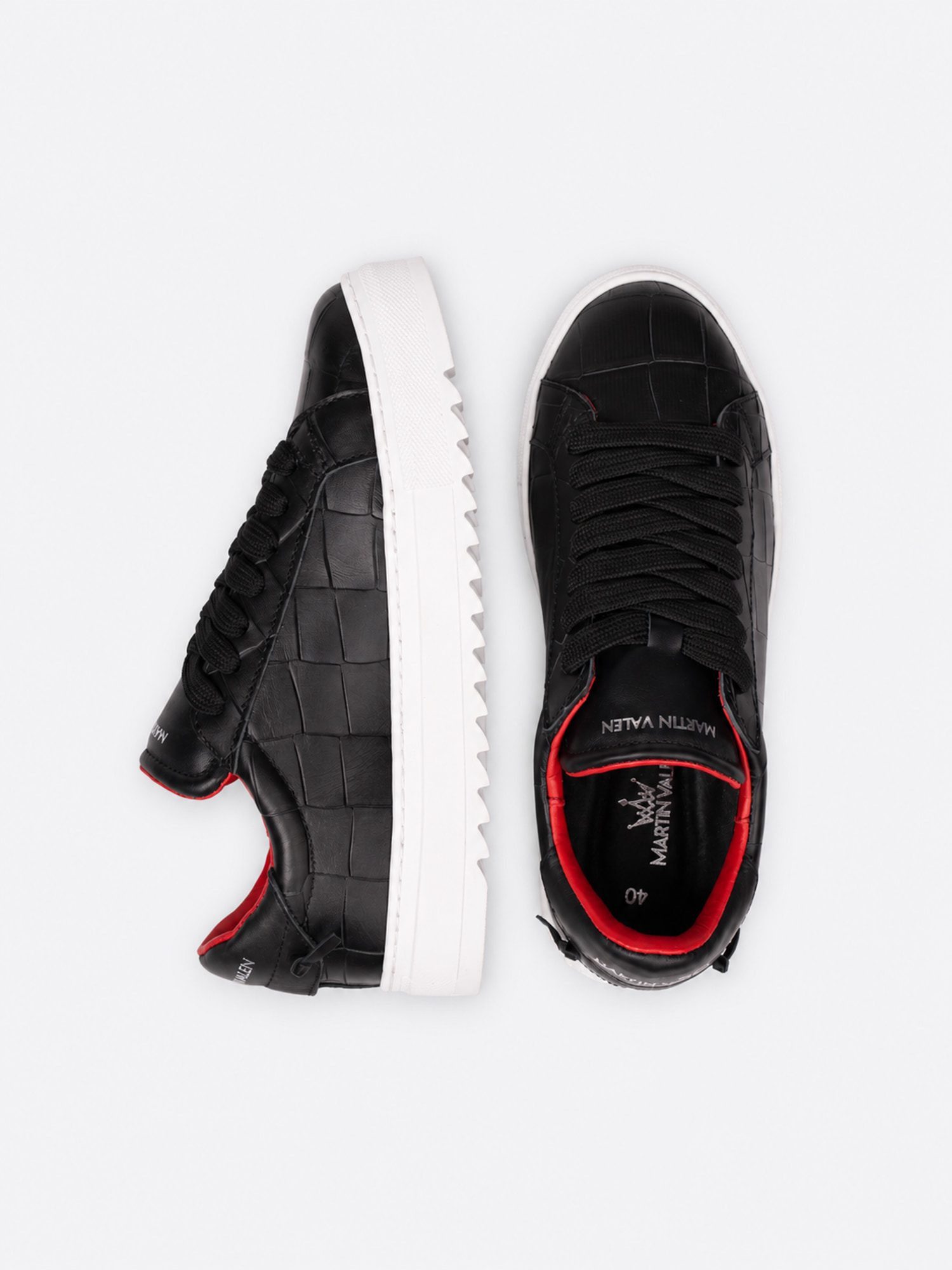 Martin Valen Unisex Krokodil-Leder Sneaker Schnürschuh