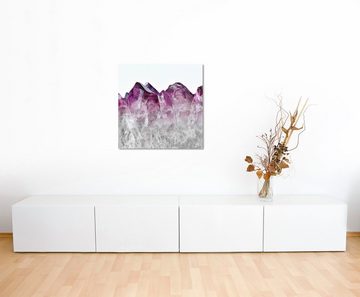 Sinus Art Leinwandbild Naturfotografie – Ombre Amethyst Kristall violett weiß auf Leinwand