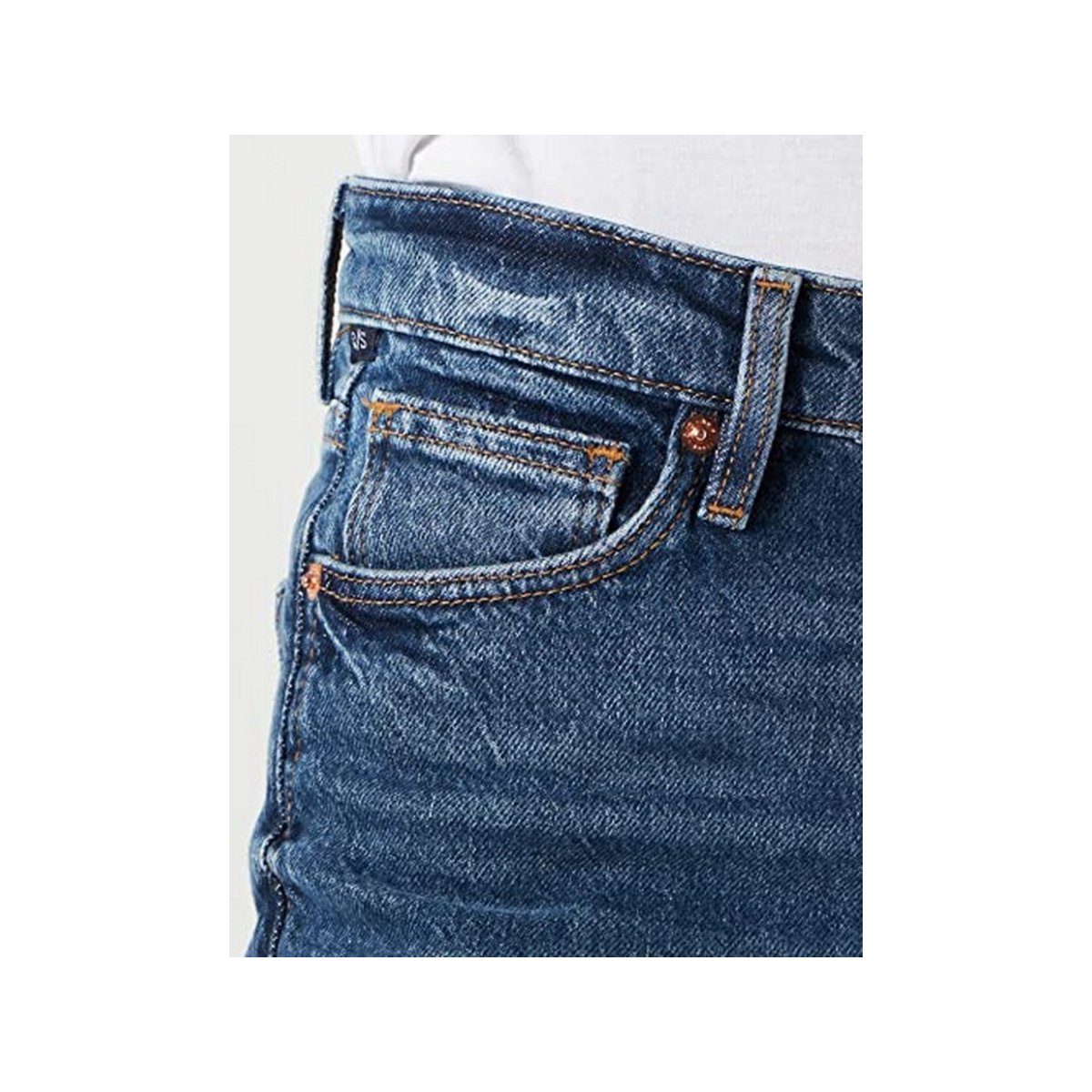 blau 5-Pocket-Jeans QS (1-tlg)