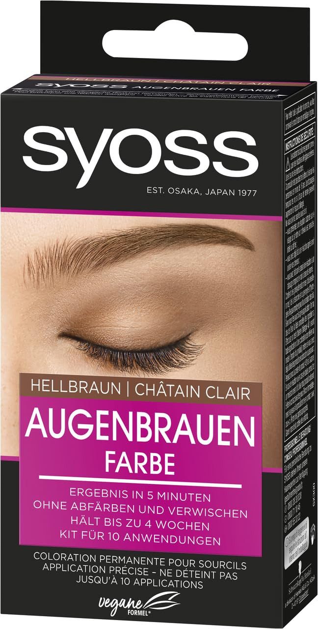 Syoss Augenbrauenfarbe Hellbraun 17ml & GOT2B 2in1 Stylinggel 4 Brows & Edges Waterproof 16ml, 2-tlg., langanhaltend, schweiß- & wasserfest bis zu 24h