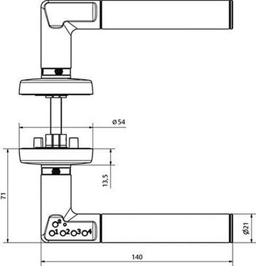 Yale Türgriff YALE Code Handle, mit Code digitaler Sicherheitscode DIN-links, Drücker außen, 1-tlg., Automatische Sperrfunktion, Visuelles und akustisches Feedback