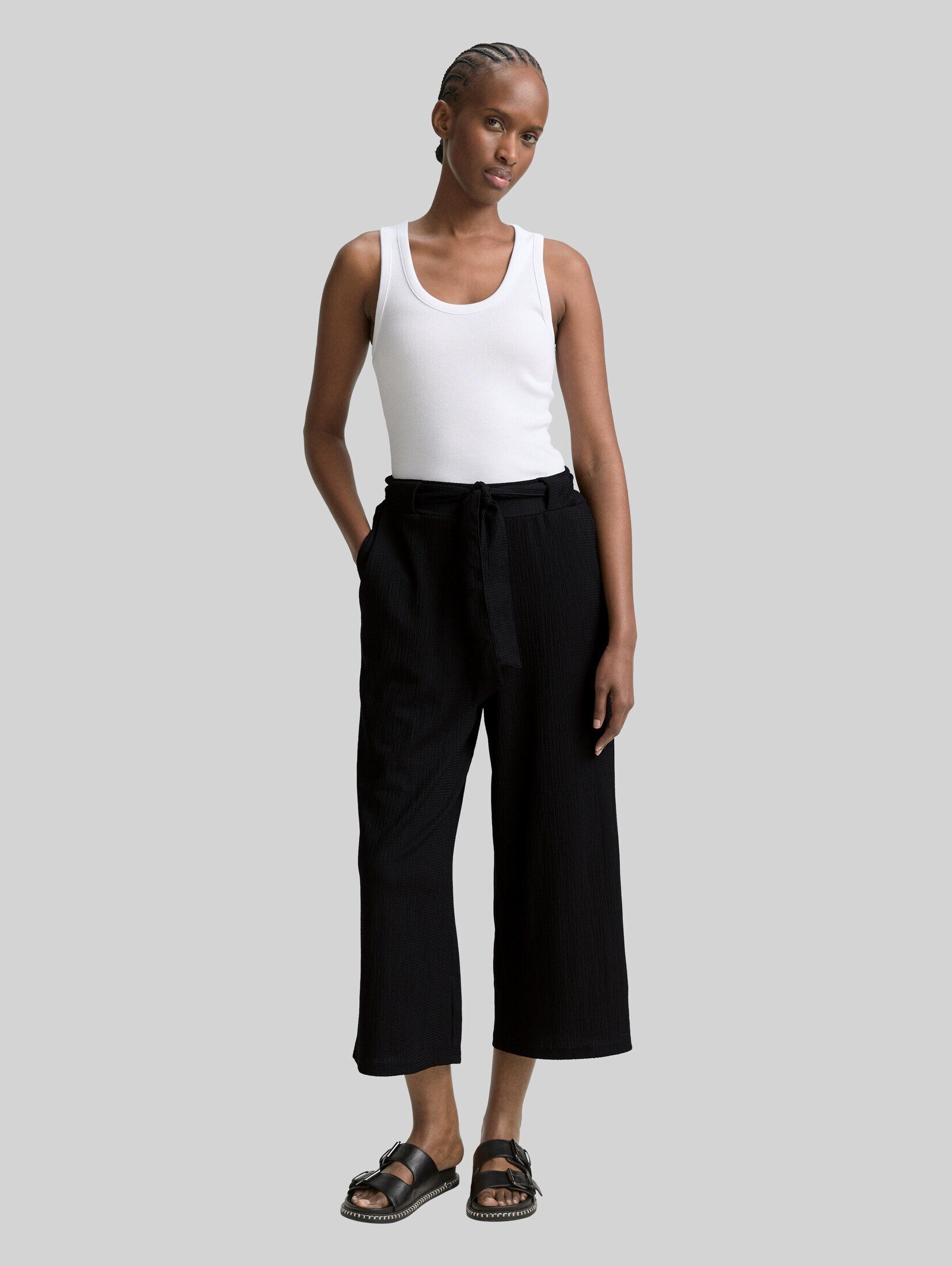 TOM TAILOR Denim 7/8-Hose Hosen & Chino High Waist Culotte Hose mit Bindegürtel