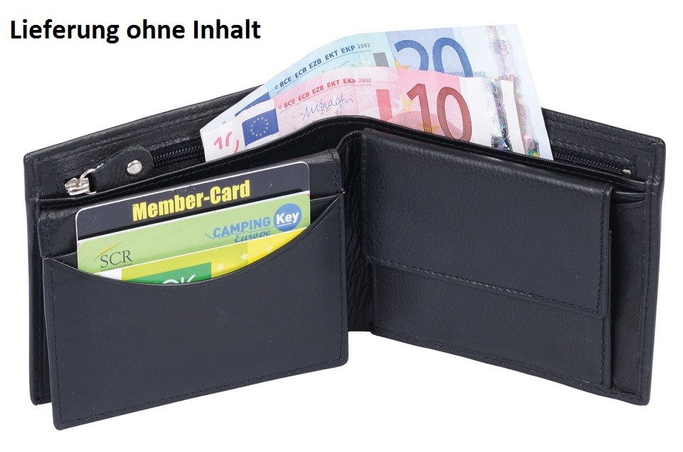 GlücksNugget Geldbörse Herrenbörse mit Reißverschluss-Scheinfach, Lederbörs günstig online kaufen