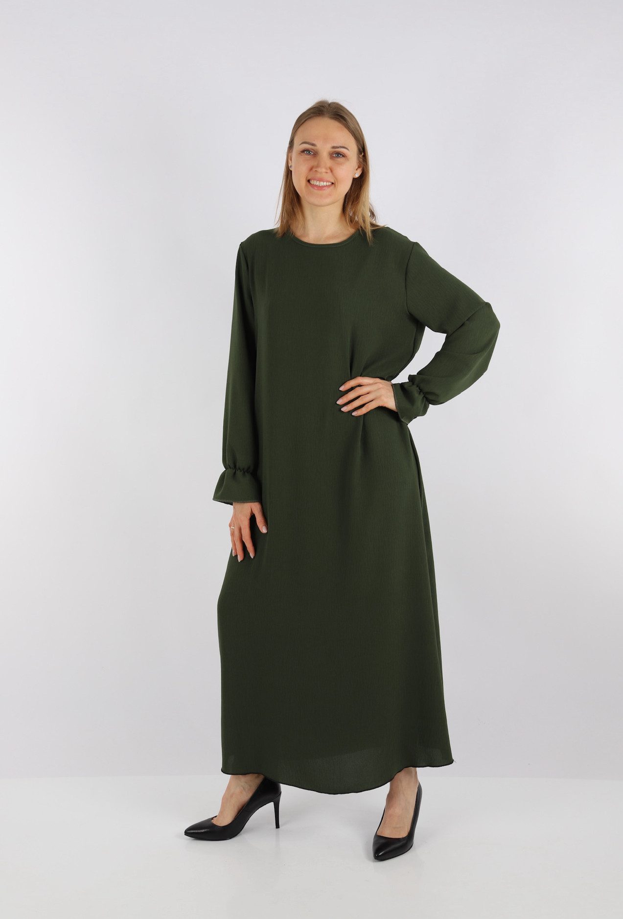 HELLO MISS Sommerkleid Elegantes Langarm Abaya Kleid aus Jazz Stoff Sommerk günstig online kaufen