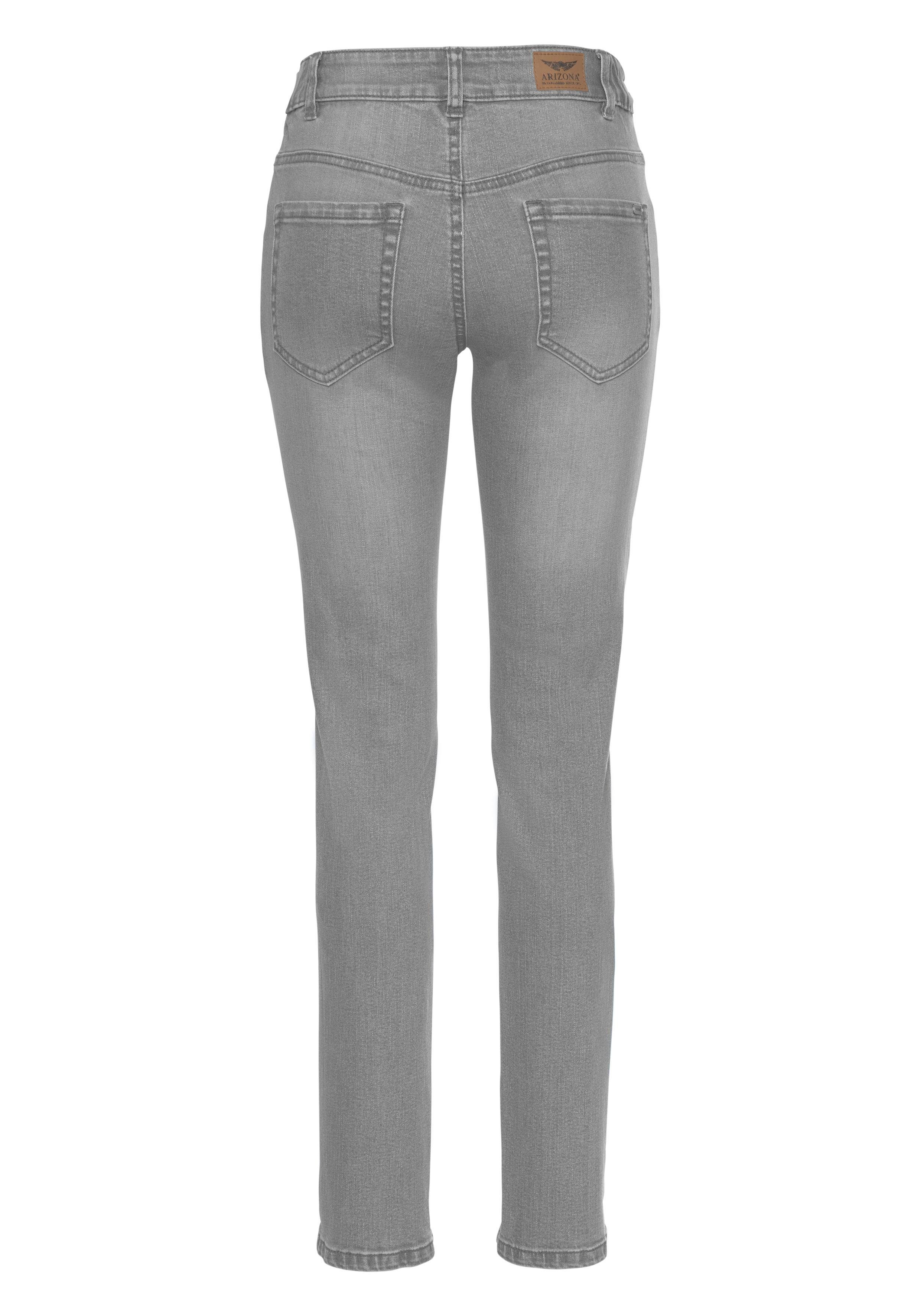 Arizona Slim-fit-Jeans Bund Gummizugeinsatz grey-used mit seitlichem High Waist