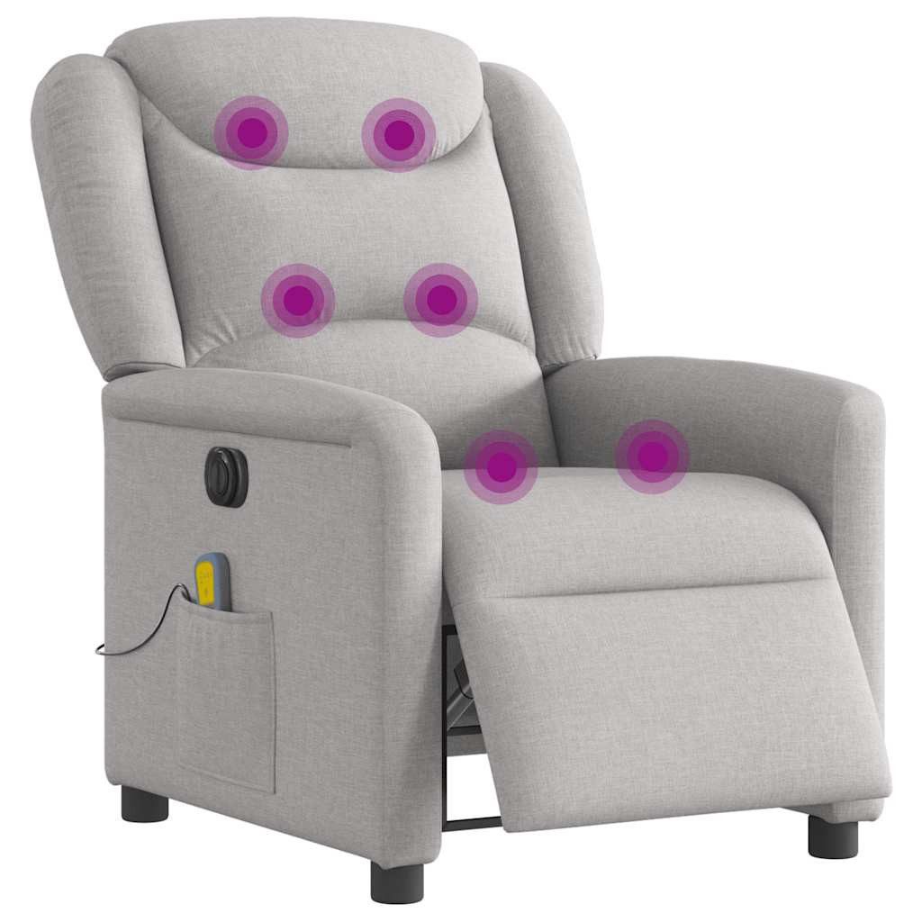 vidaXL Sessel Massagesessel Elektrisch Wolkengrau Stoff günstig online kaufen