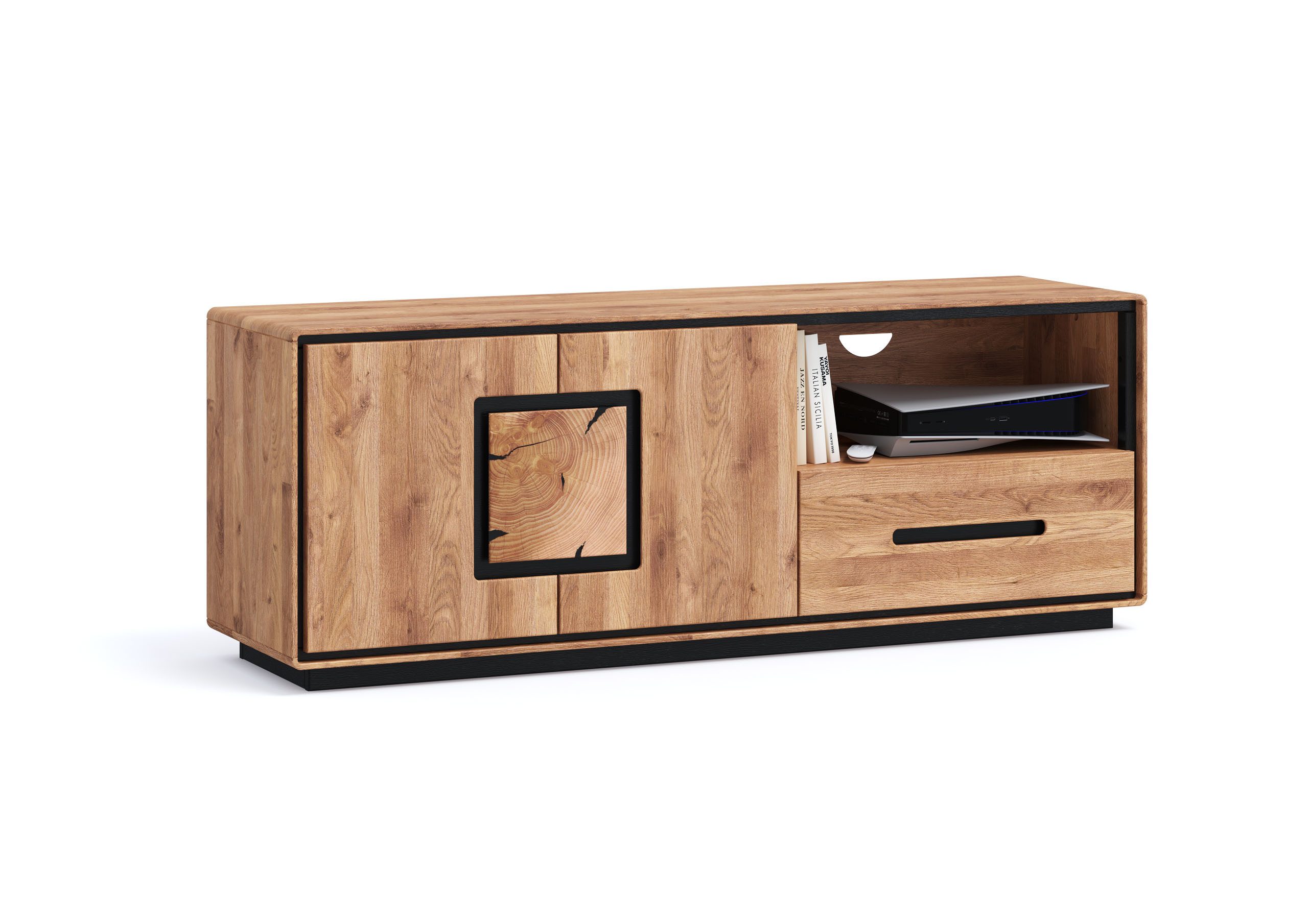 Main Möbel TV-Board TV Element Lowboard 1 Schubkasten 145x54cm Wildeiche Zarah