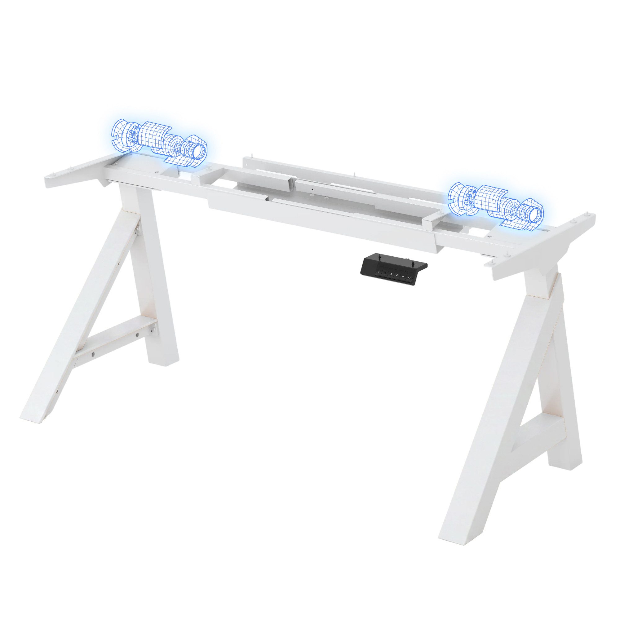 FLEXISPOT Schreibtisch Premium Höhenverstellbarer Schreibtisch mit A-Fuß (69–109 cm, 100 kg Belastbarkeit, Kabelmanagement & Kollisionsschutz), mit Massivholz-Optik, FlexiSpot WoodiX