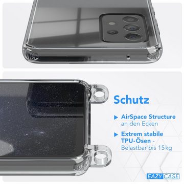 EAZY CASE Handykette Silikon Kette für Galaxy A52 / A52 5G / A52s 5G 6,5 Zoll, Handykette zum Umhängen Slim Phone Chain Festivalbag Smartphone Blau