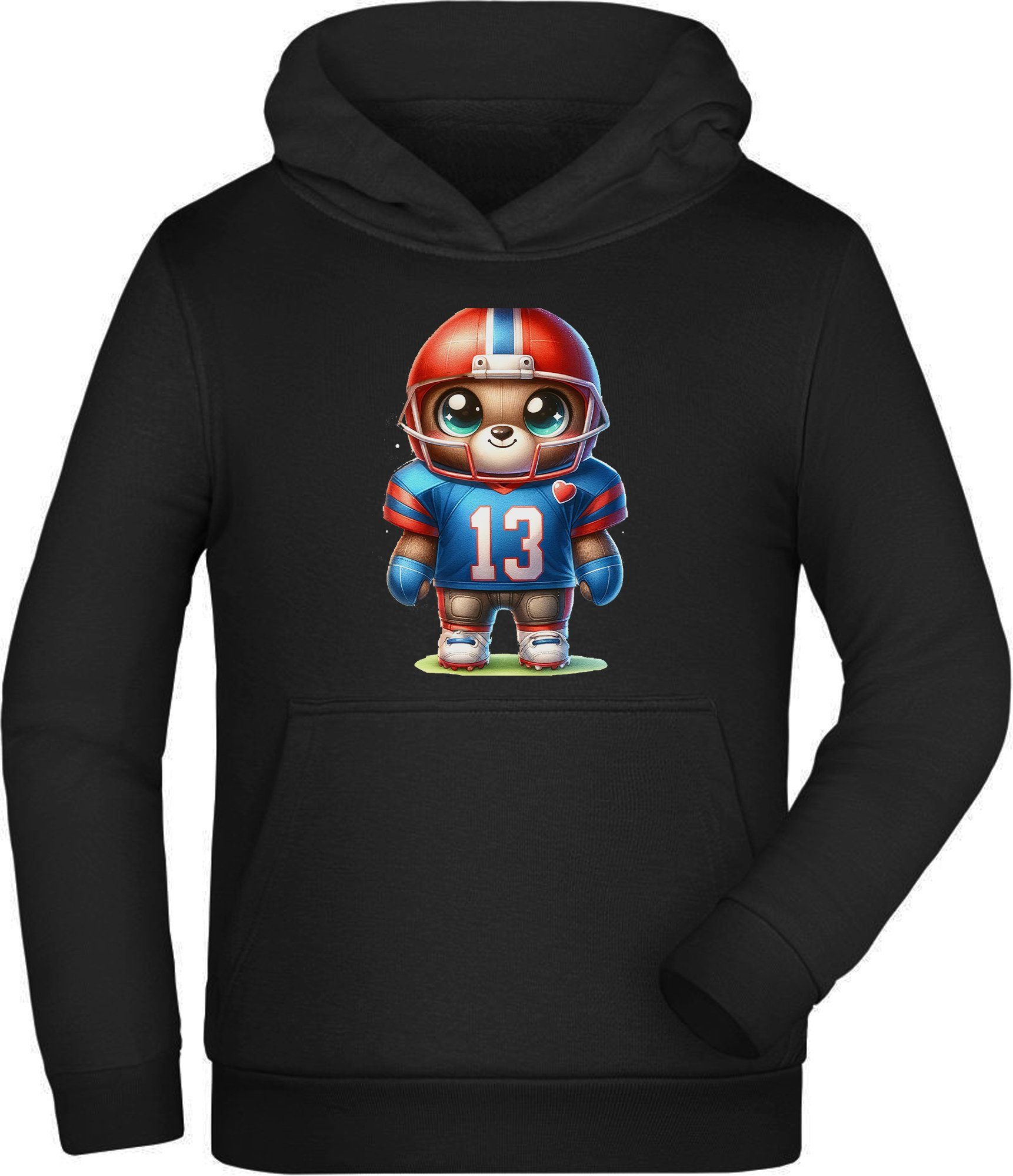 MyDesign24 Hoodie Kinder Kapuzen Sweatshirt - American Football Teddy Kapuzensweater mit Aufdruck i492
