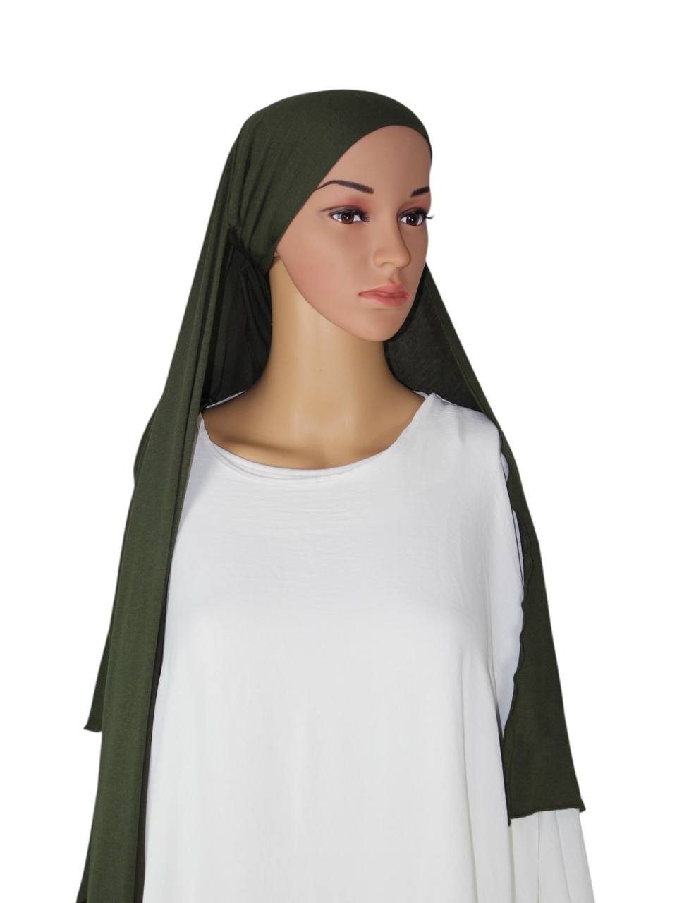 Aymasal Hijab XXL Jersey luxuriance Hijab mit integriertem Bone Scarf Kopftuch XXL Jersey Hijab mit Bonnet Kopftuch dehnbar luxuriös elegant
