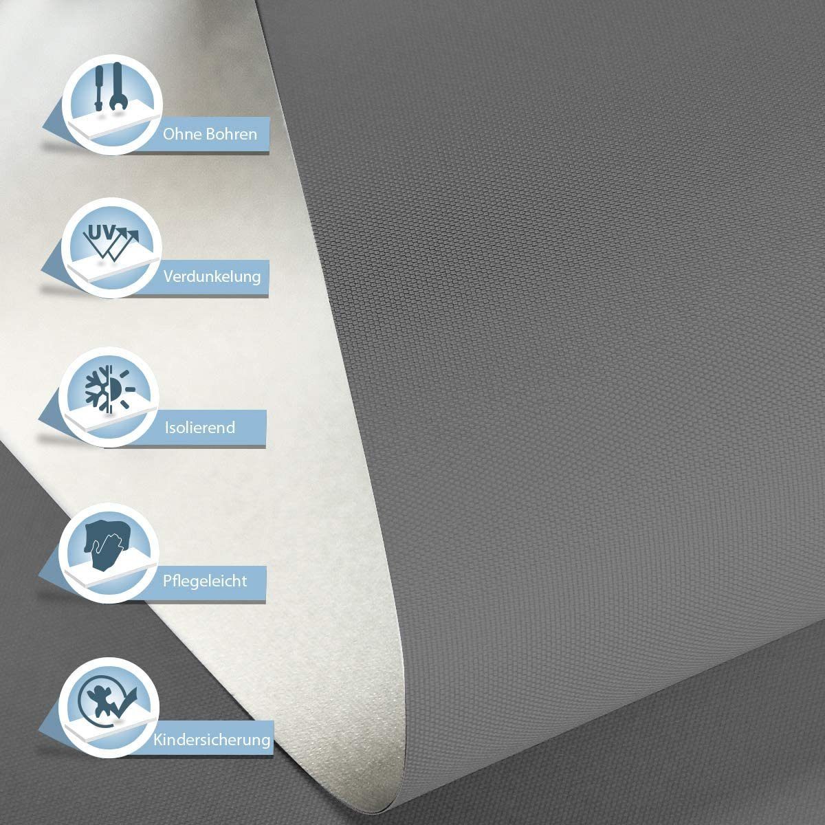 Verdunklungsrollo ohne Bohren Klemmfix Sonnenschutz Thermo Klemmrollo Seite günstig online kaufen