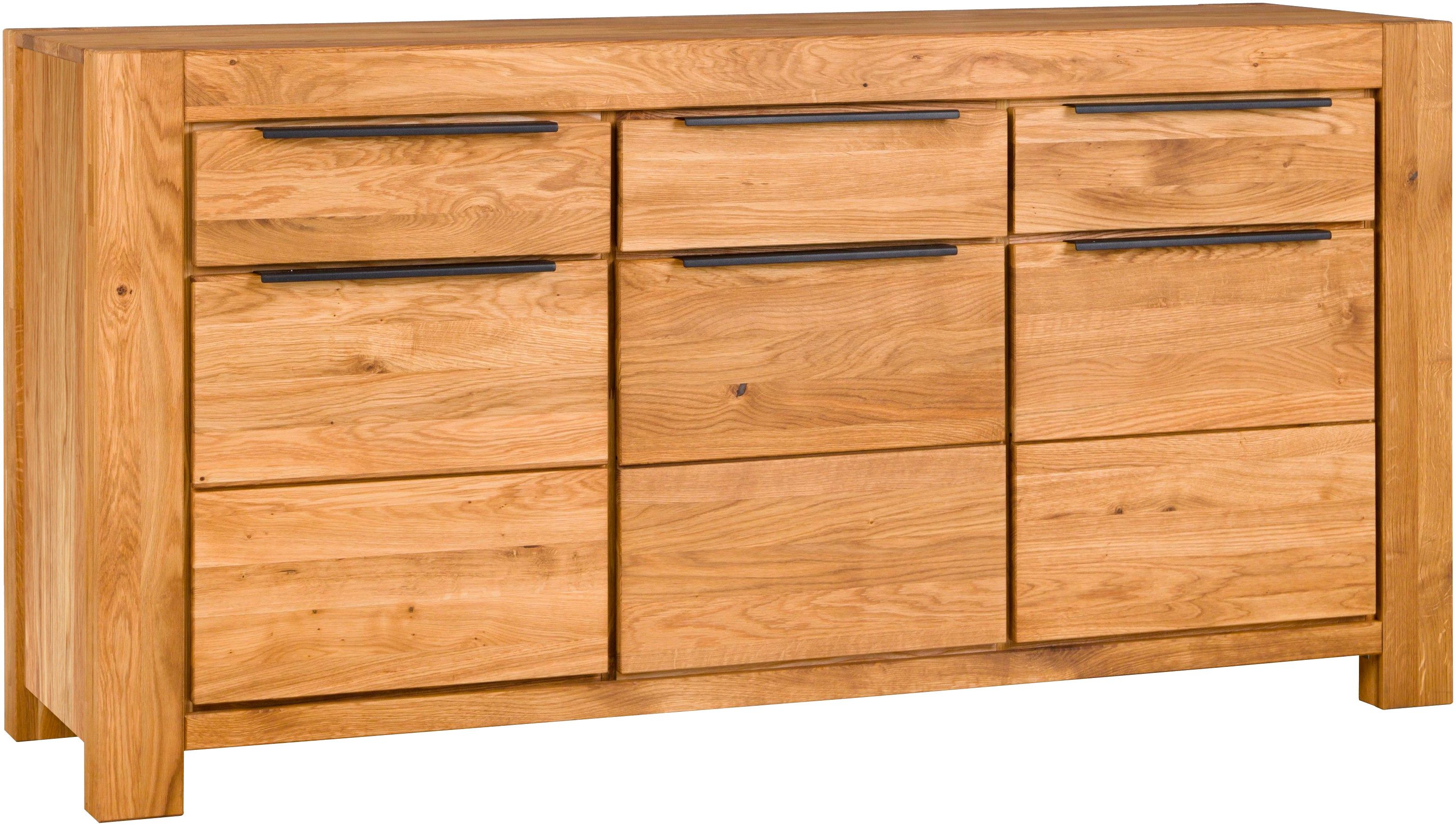 Home affaire Kommode, 6 Faächer und 3 Schubladen. schwarze Griffe