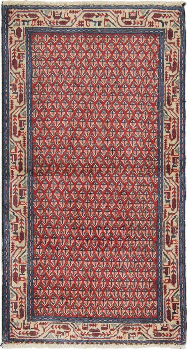 Orientteppich Sarough Mir Boteh 66x119 Handgeknüpfter Orientteppich, Nain Trading, rechteckig, Höhe: 12 mm