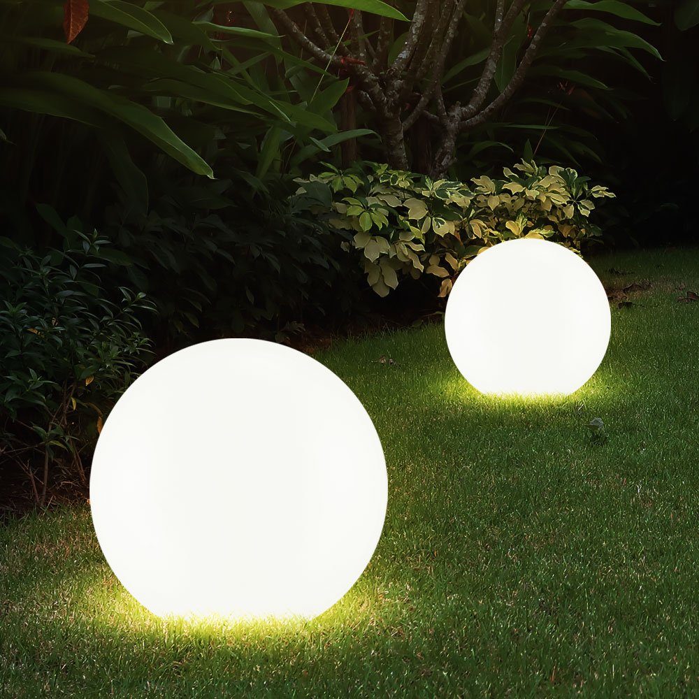 LED Kugeln etc-shop LED-Leuchtmittel fest Garten verbaut, Solarkugel Gartenleuchte, 3er Set LED Solarleuchten für Gartendeko