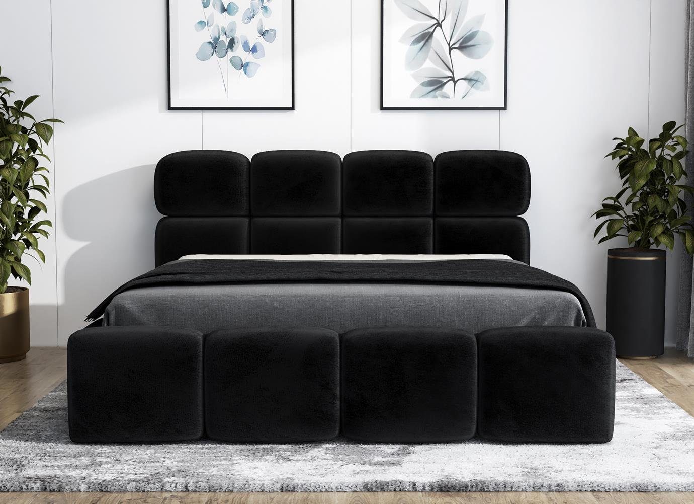 A&J MöbelLand GmbH Polsterbett MONAKO mit Matratze, Lattenrost und Bettkast günstig online kaufen