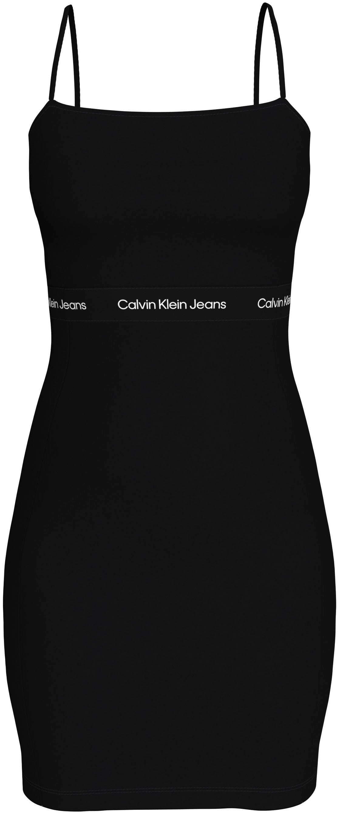 LOGO DRESS Calvin Klein Logomarkenlabel mit Jeans STRAPPY Spaghettikleid ELASTIC