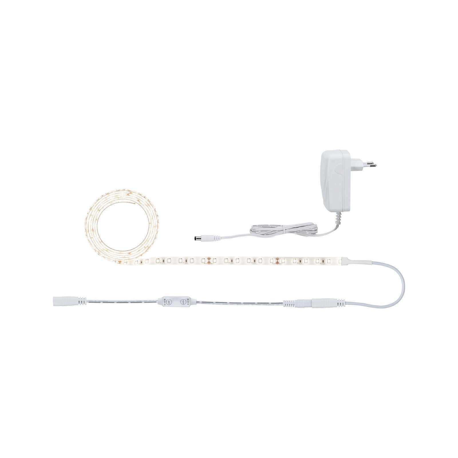 Paulmann LED-Streifen SimpLED Power Set 1,5m 17W 230/24V DC weiß Kunststoff, 1-flammig, inkl Dimm/Switch