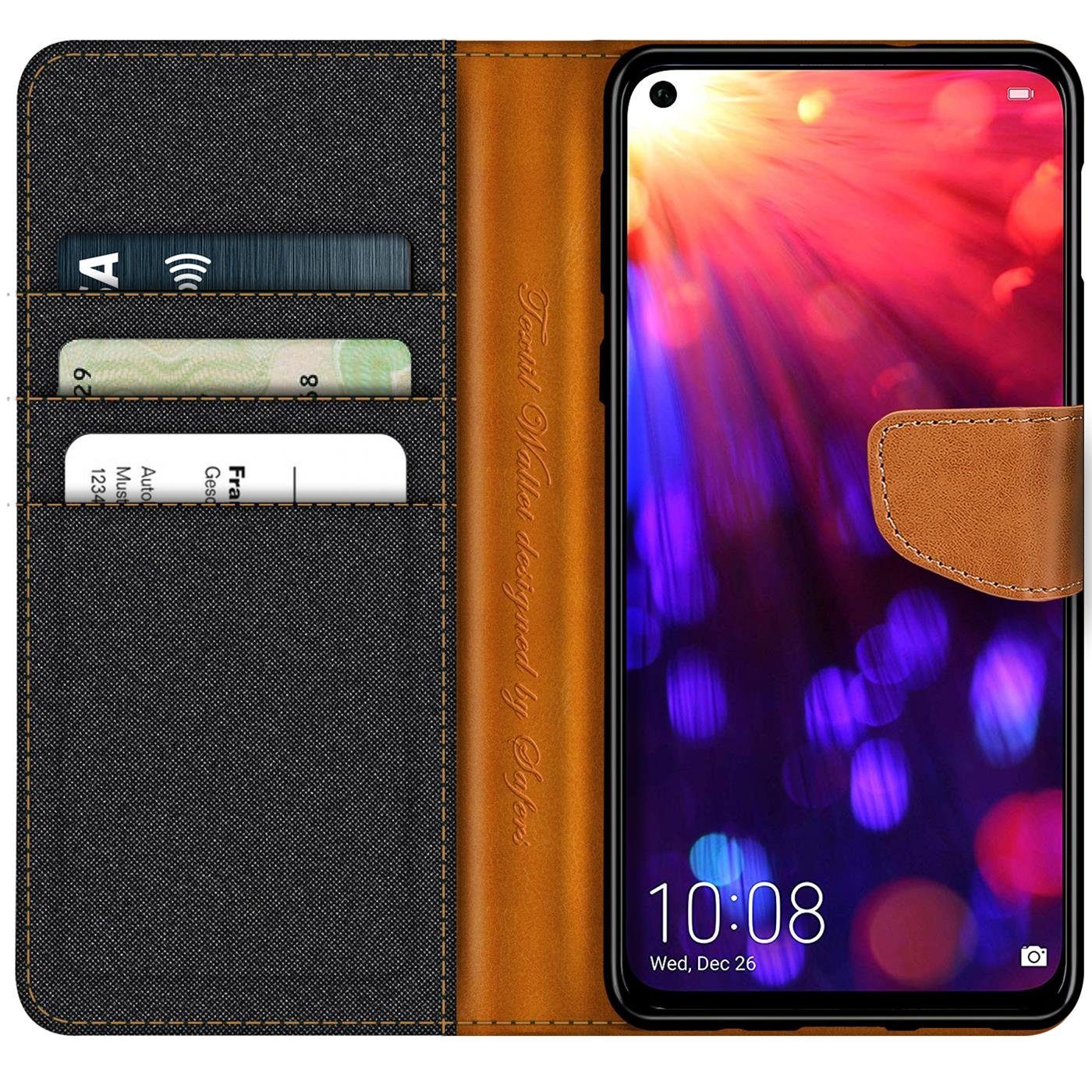 CoolGadget Handyhülle Flip Case Wallet Cover Book Tasche für Honor View 20 6,4 Zoll, Handy Tasche mit Kartenfach Book Schutzhülle