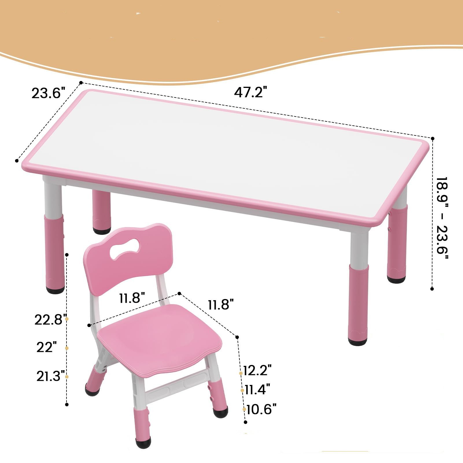 GarveeMore Kindersitzgruppe Kindertisch und 6 Stühle günstig online kaufen