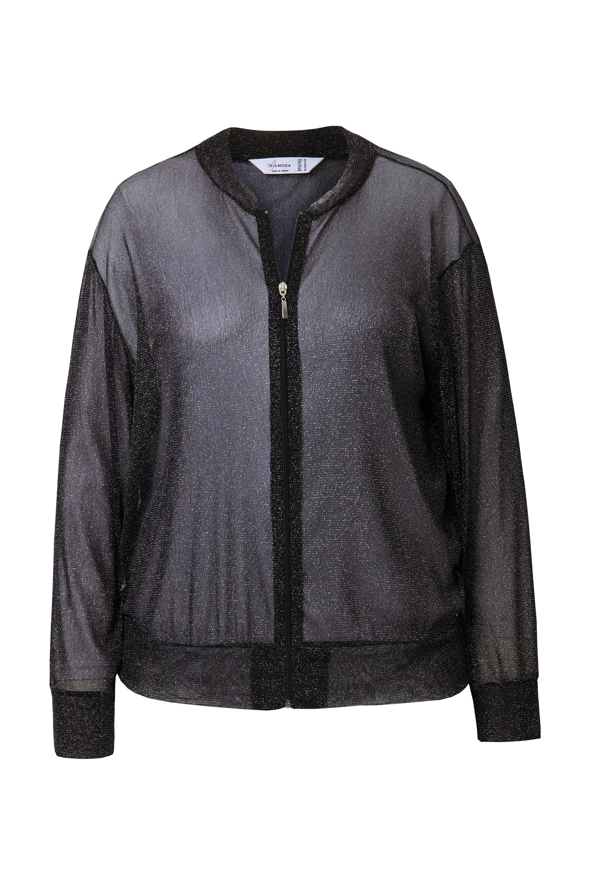 MIAMODA Kurzjacke Blouson Mesh mit Glitzer Langarm günstig online kaufen
