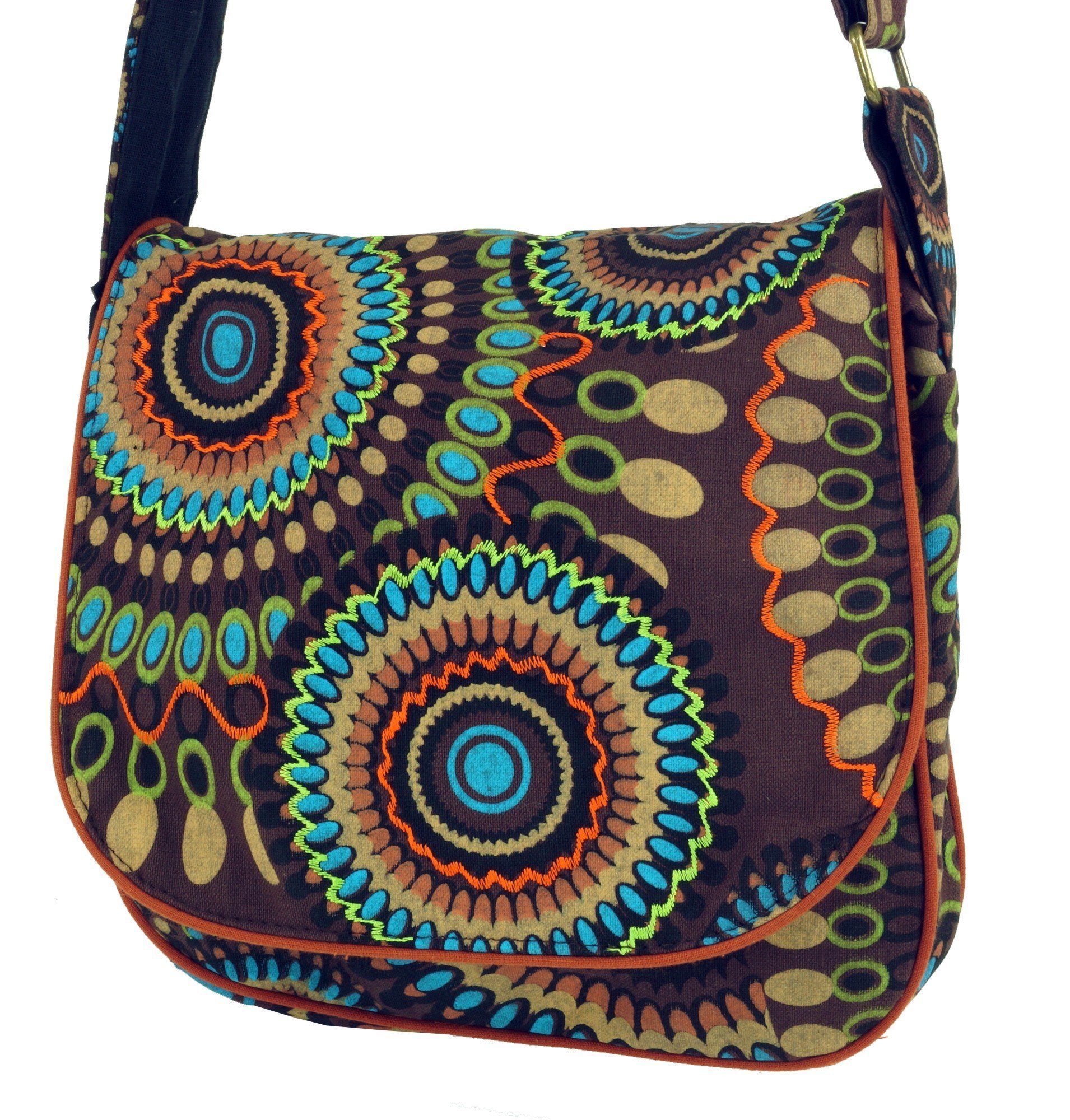 braun Schultertasche, Tasche, Hippie Goa Guru-Shop Schultertasche Tasche -